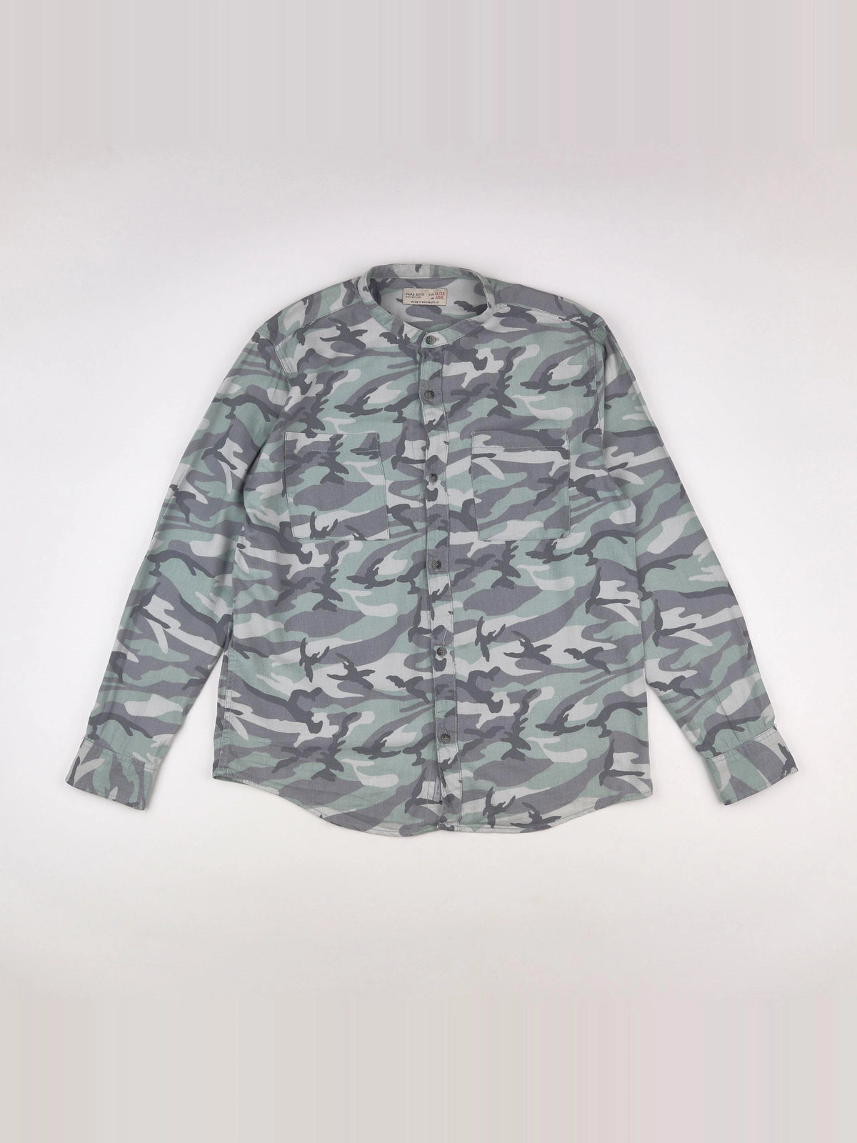 Zara - chemise blanc, vert - 11/12 ans