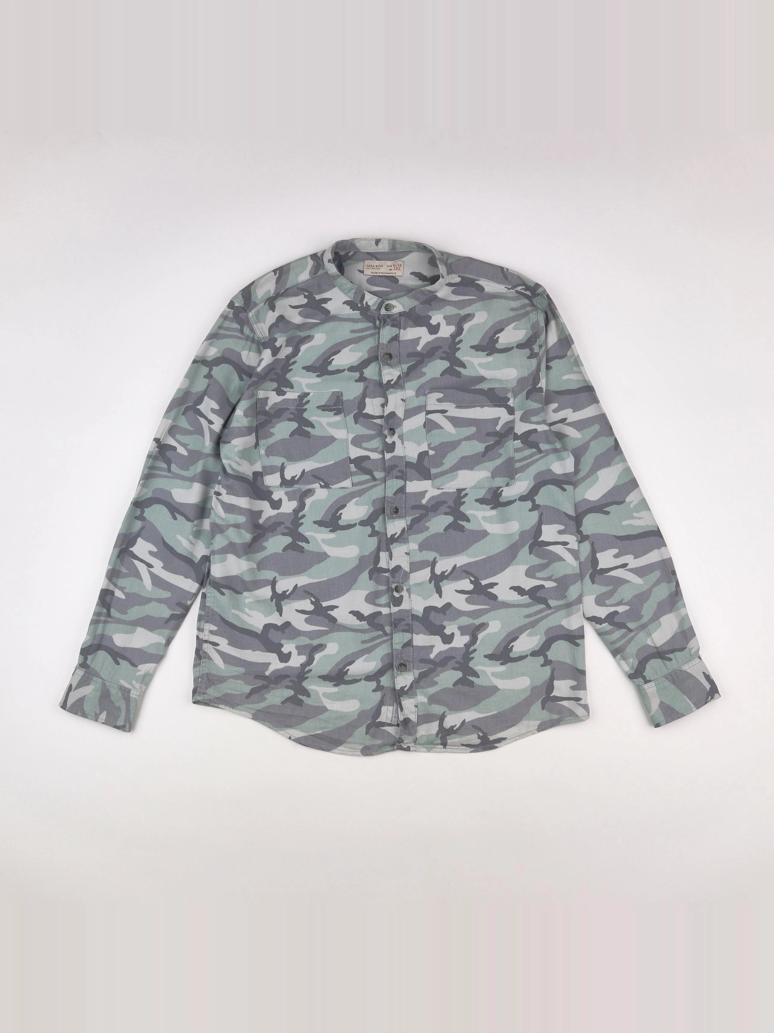 Zara - chemise blanc, vert - 11/12 ans