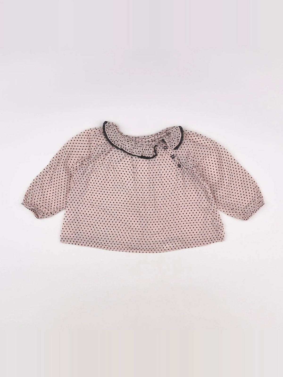 Bonton - blouse rose, noir - 2 ans