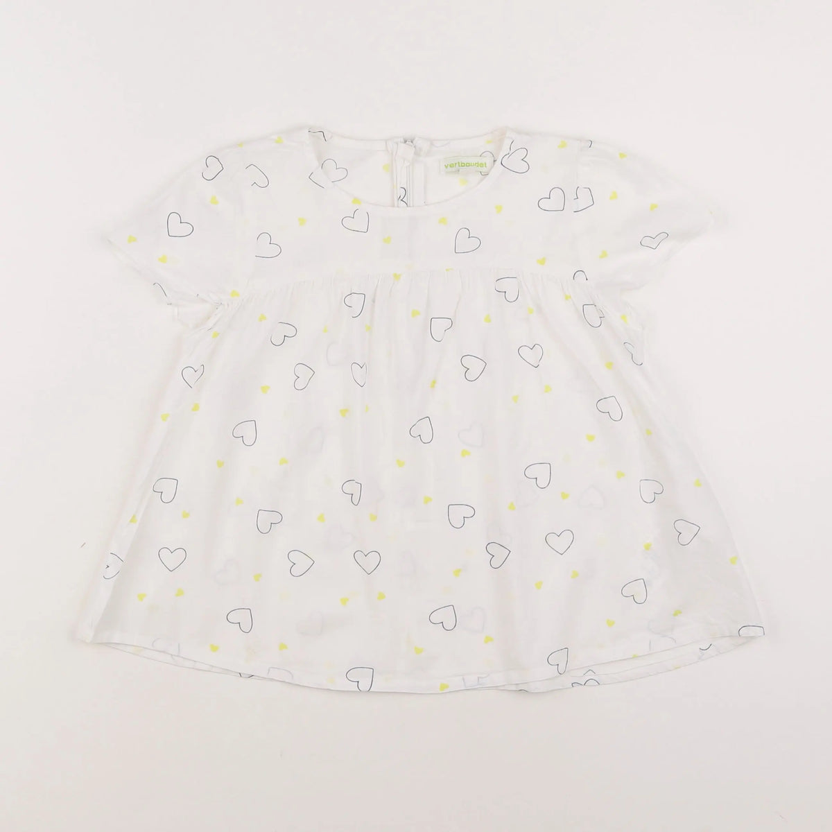 Vertbaudet - robe blanc, jaune - 2 ans