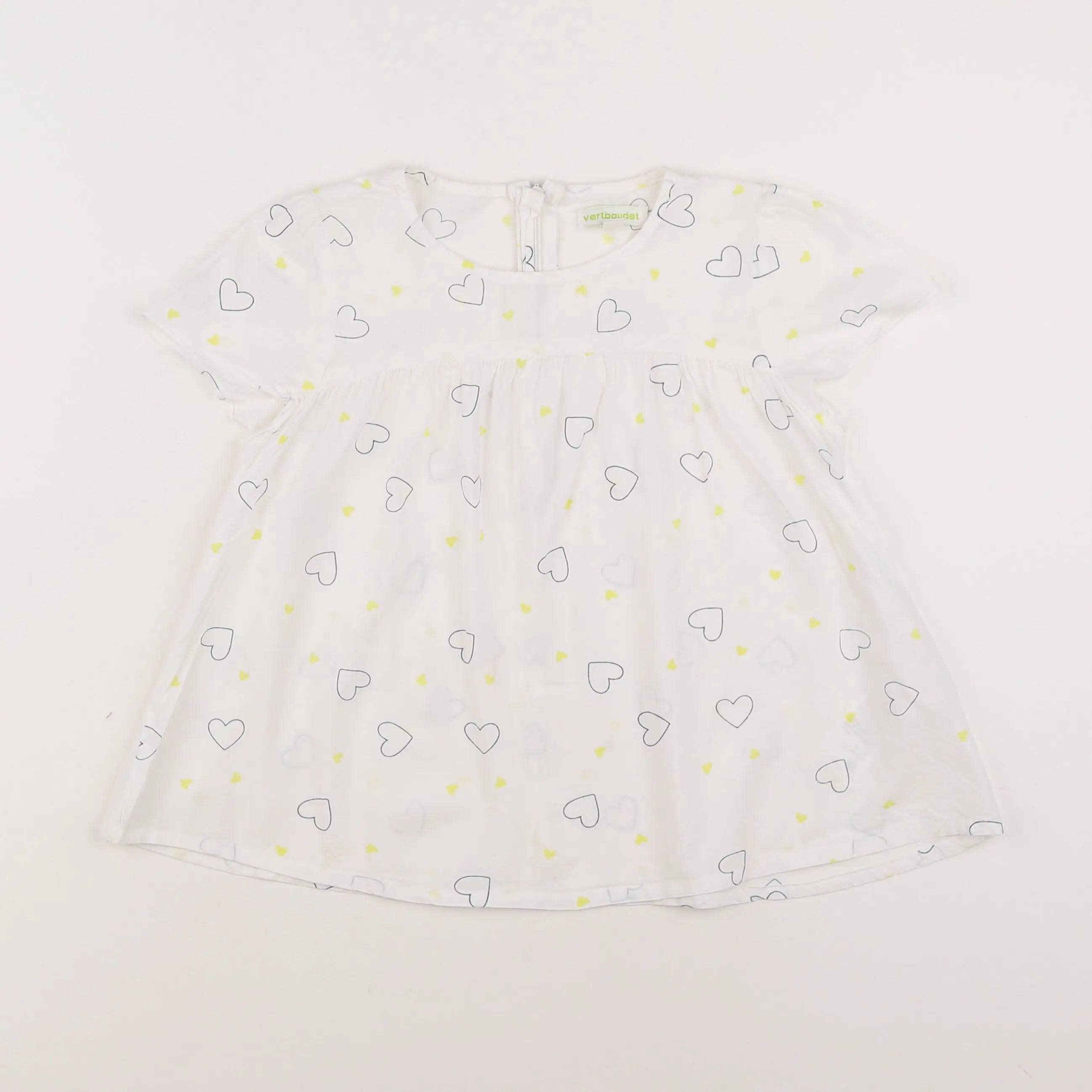 Vertbaudet - robe blanc, jaune - 2 ans