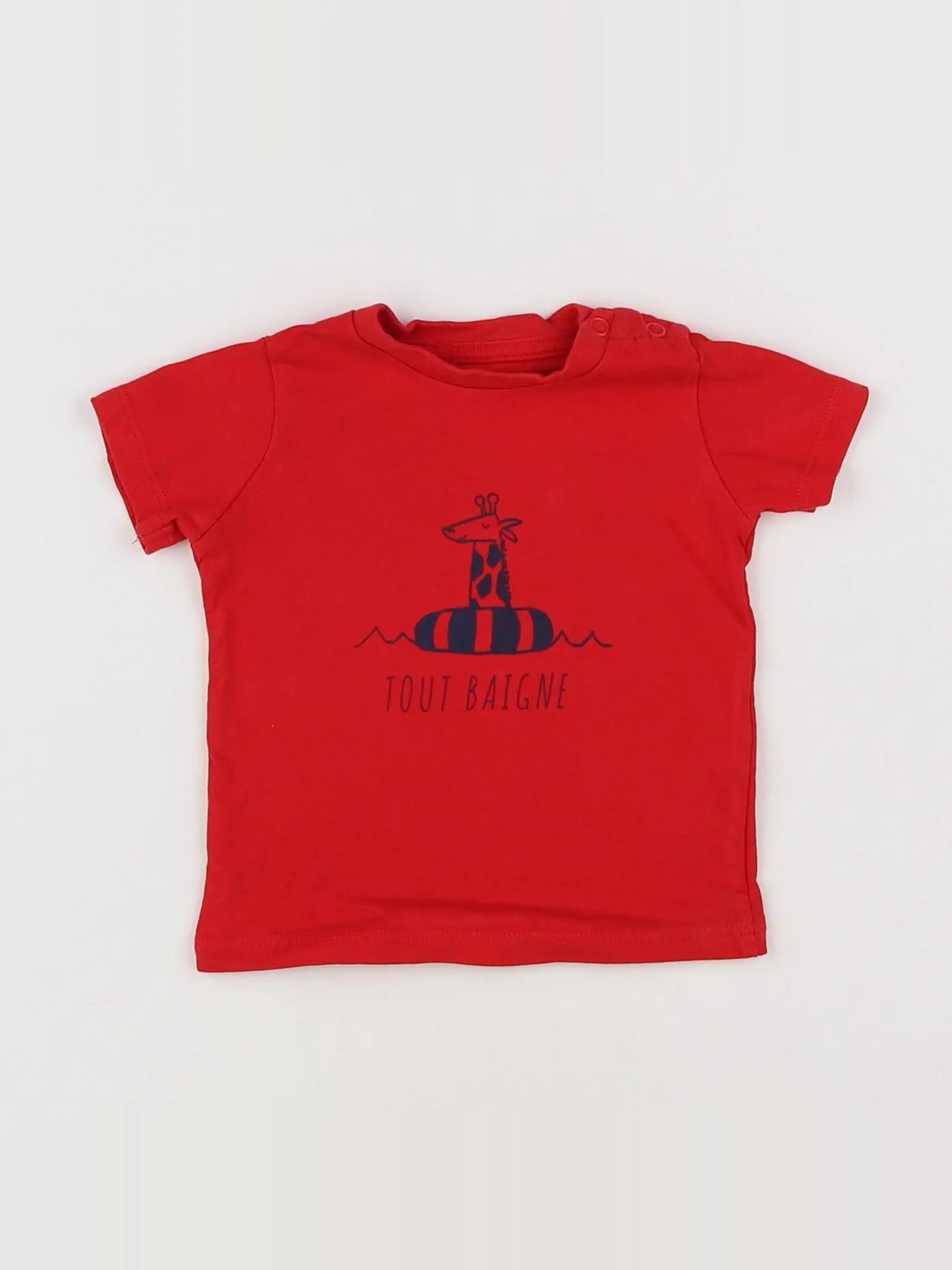 Vertbaudet - tee-shirt rouge - 6 mois