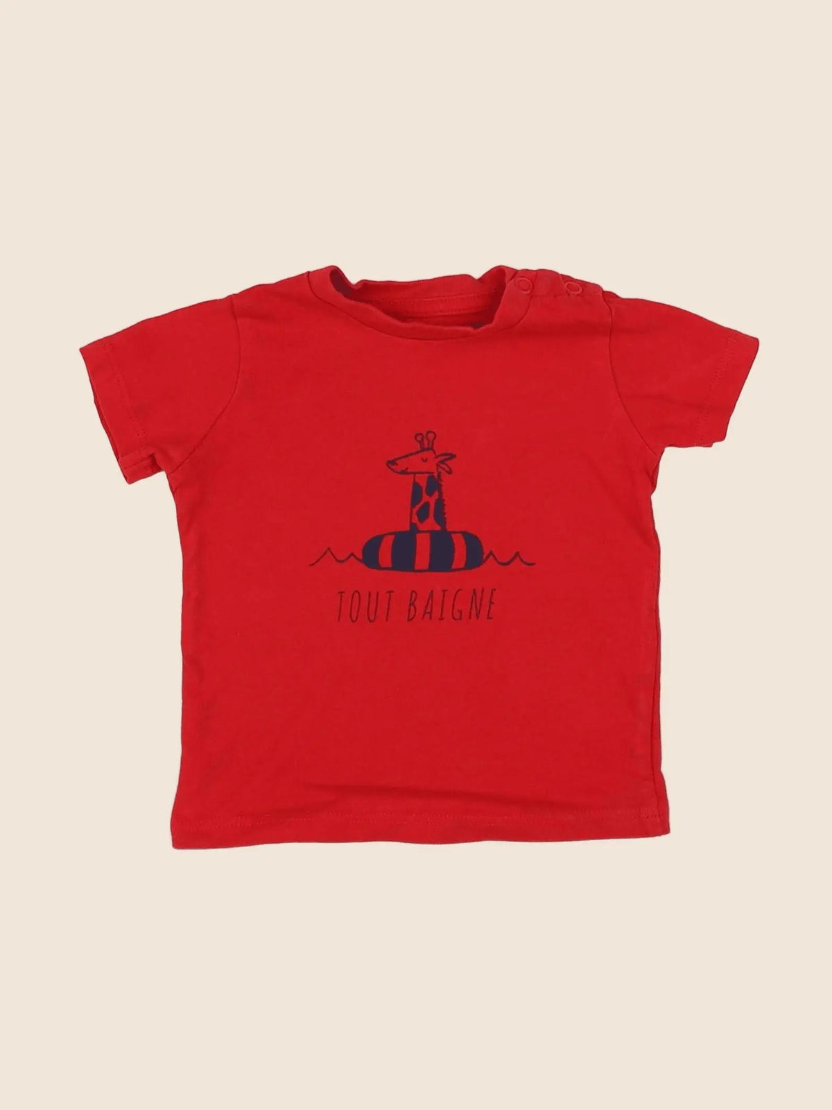 Vertbaudet - tee-shirt rouge - 6 mois