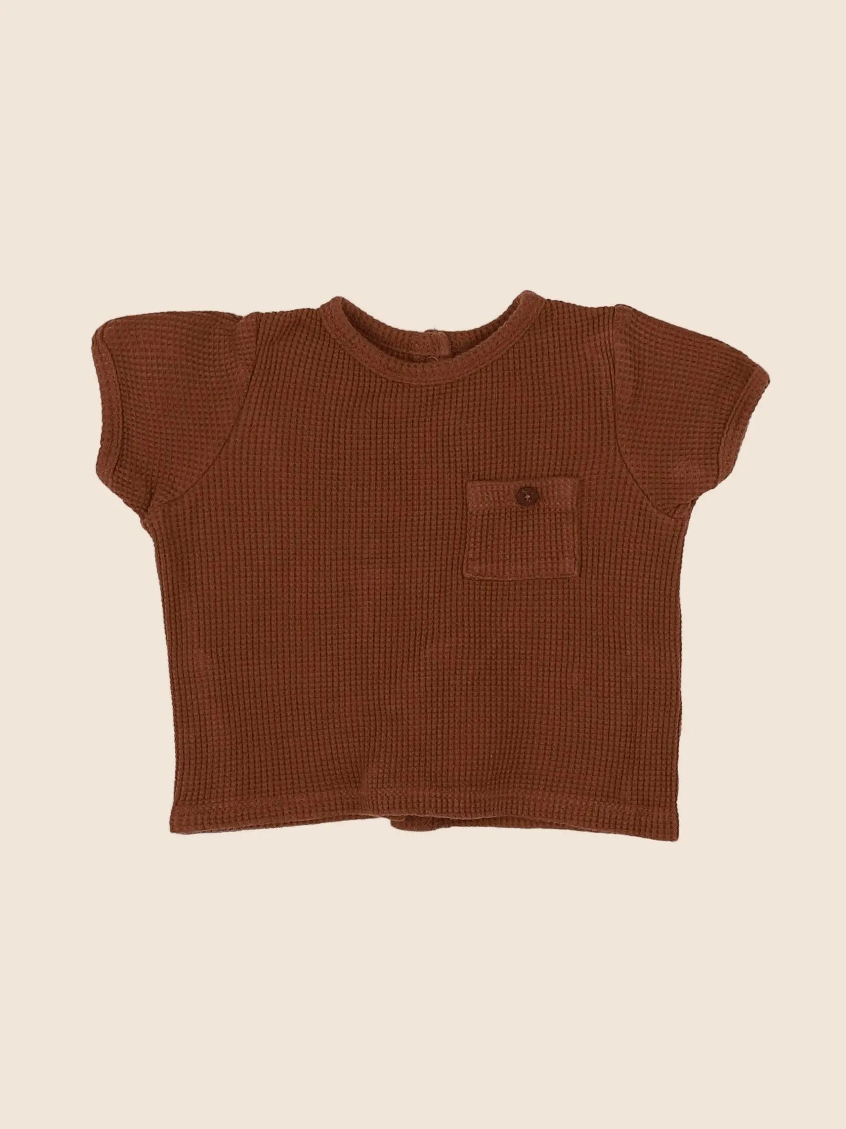 Vertbaudet - tee-shirt marron - 6 mois