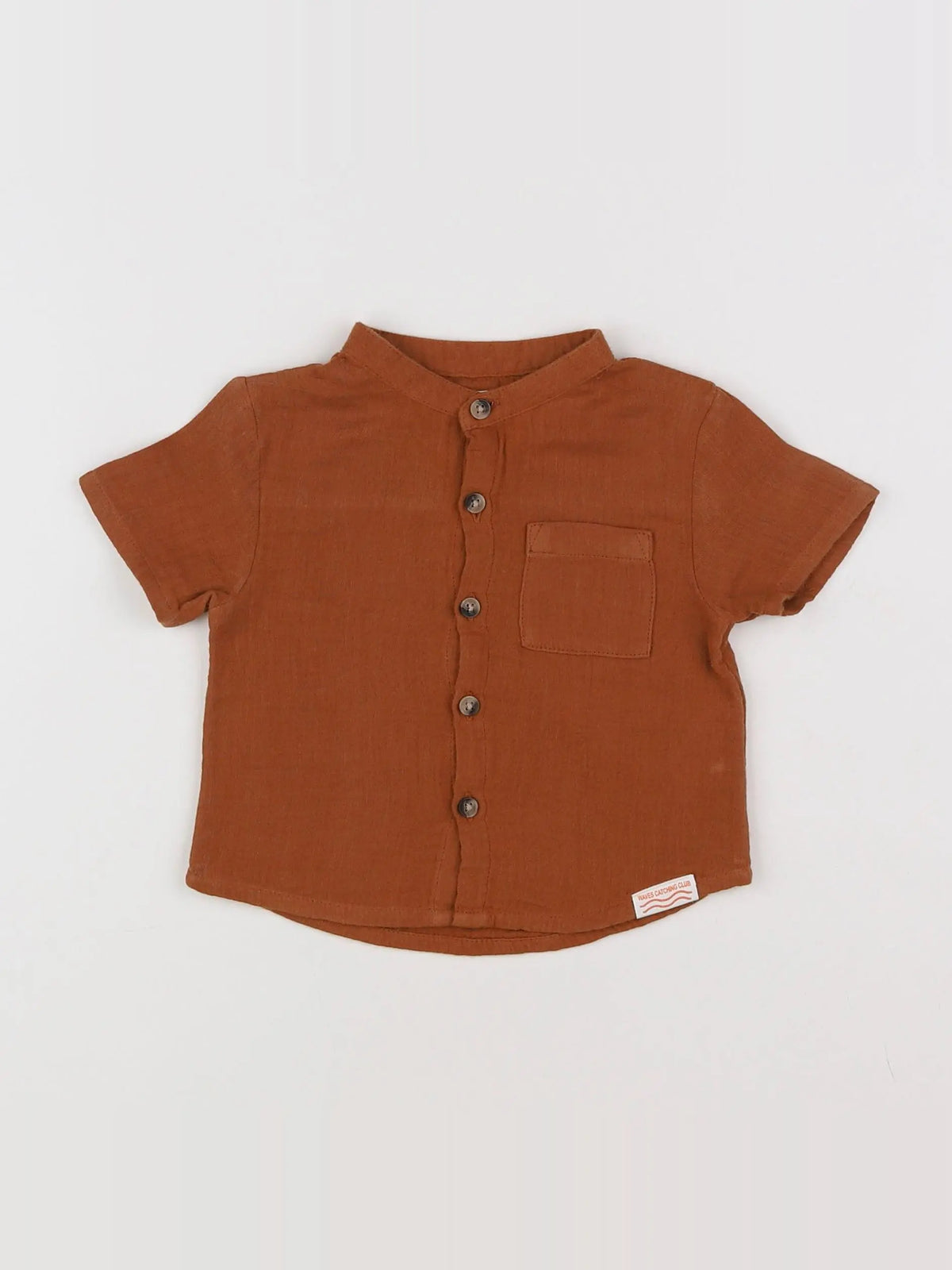 Little Cigogne - chemise marron - 6 mois