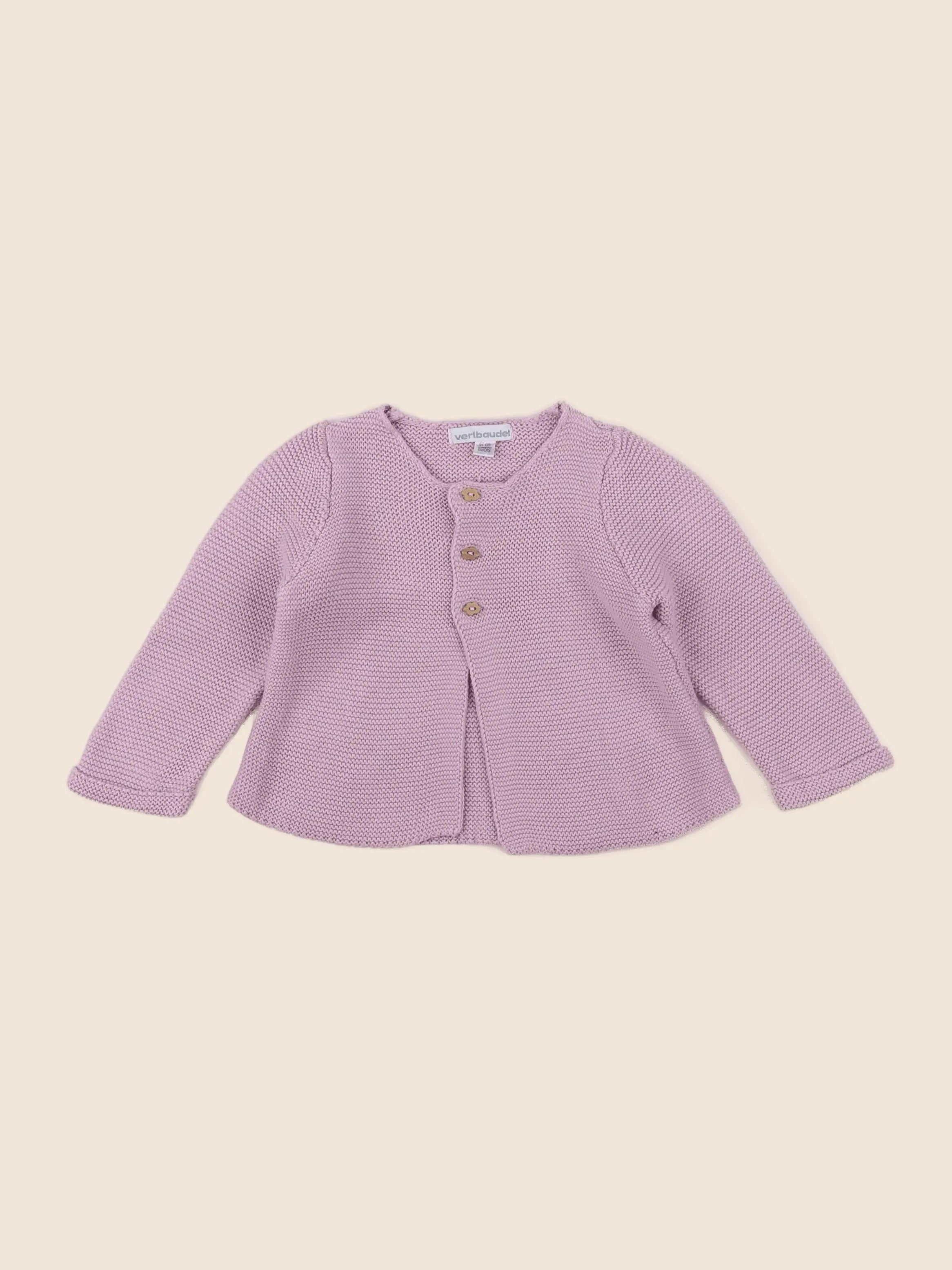 Vertbaudet - gilet violet - 6 mois