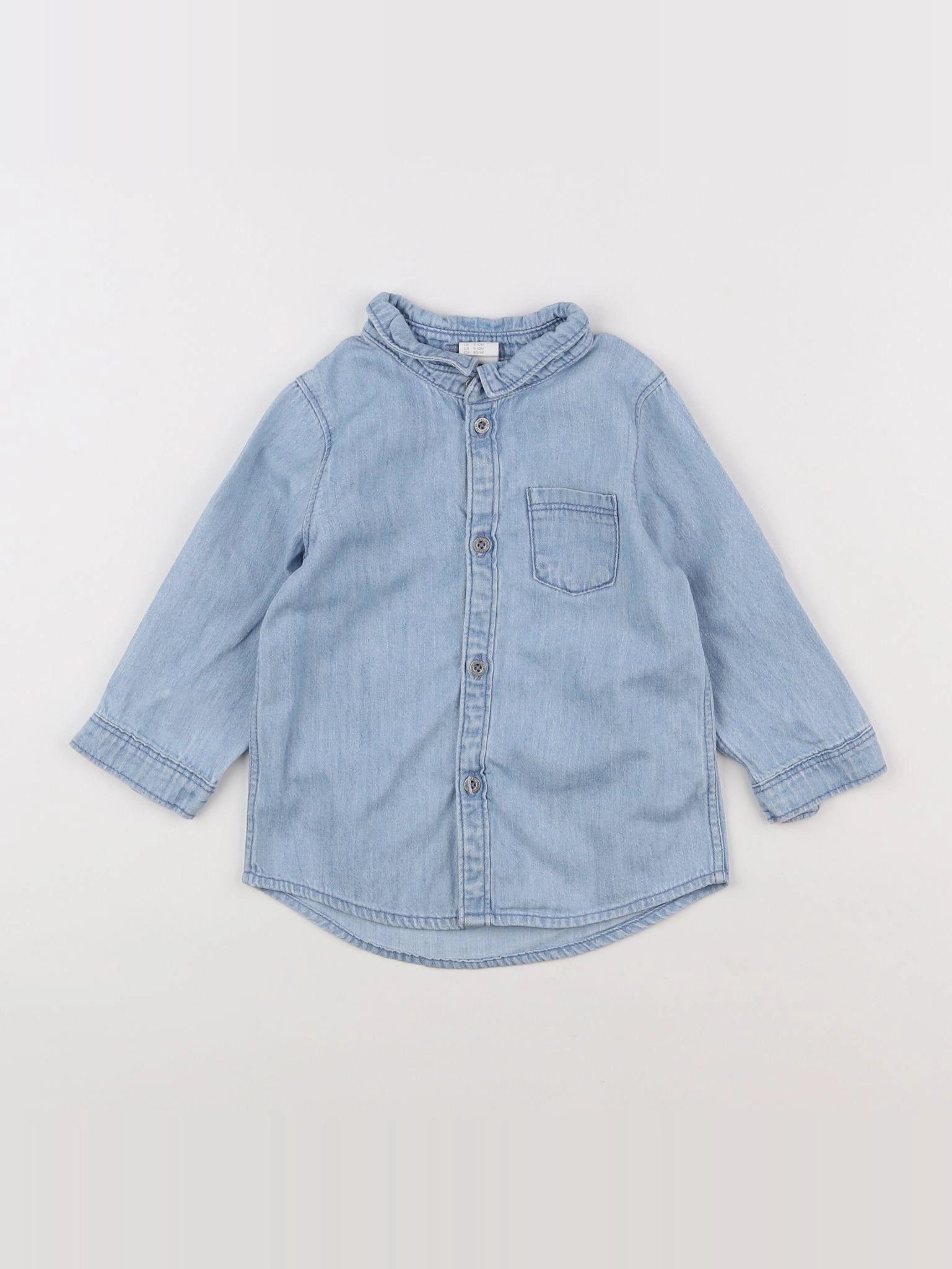 H&M - chemise bleu - 9/12 mois