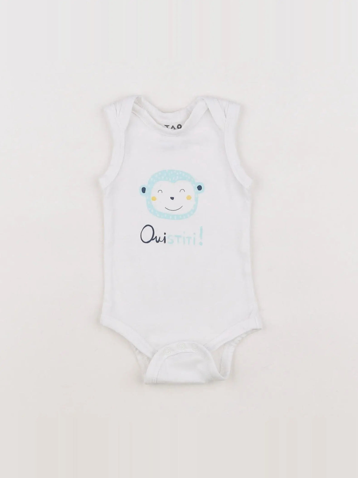 Tape à l'oeil - body blanc, bleu - 1 mois