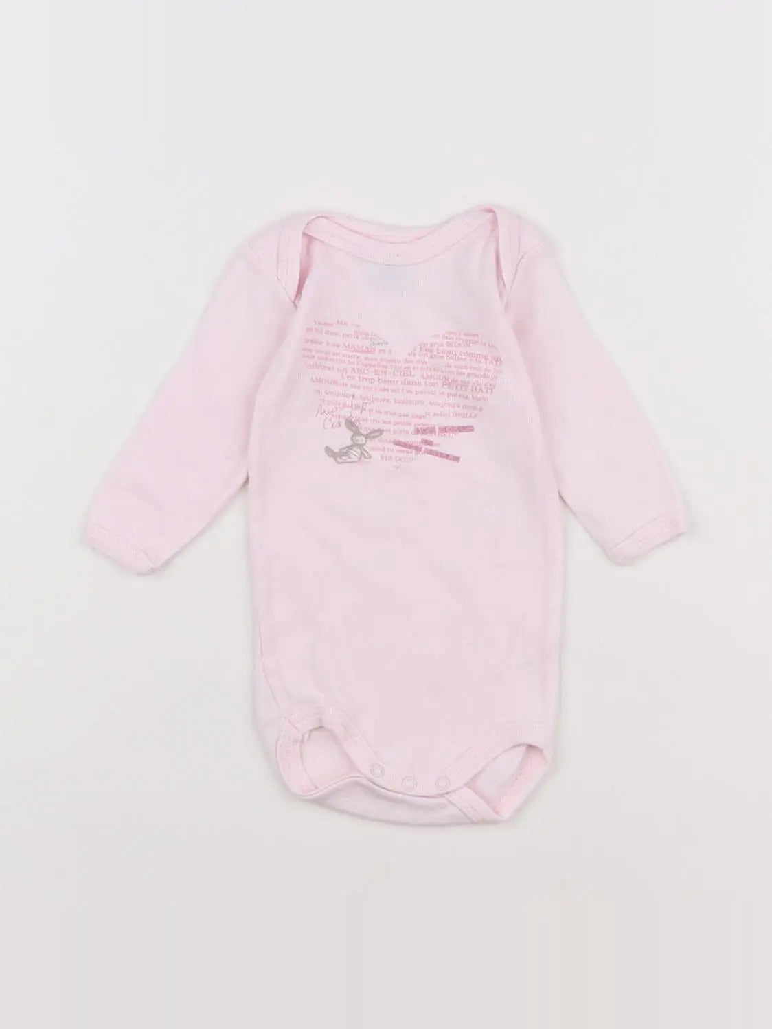 Petit Bateau - body rose - 3 mois