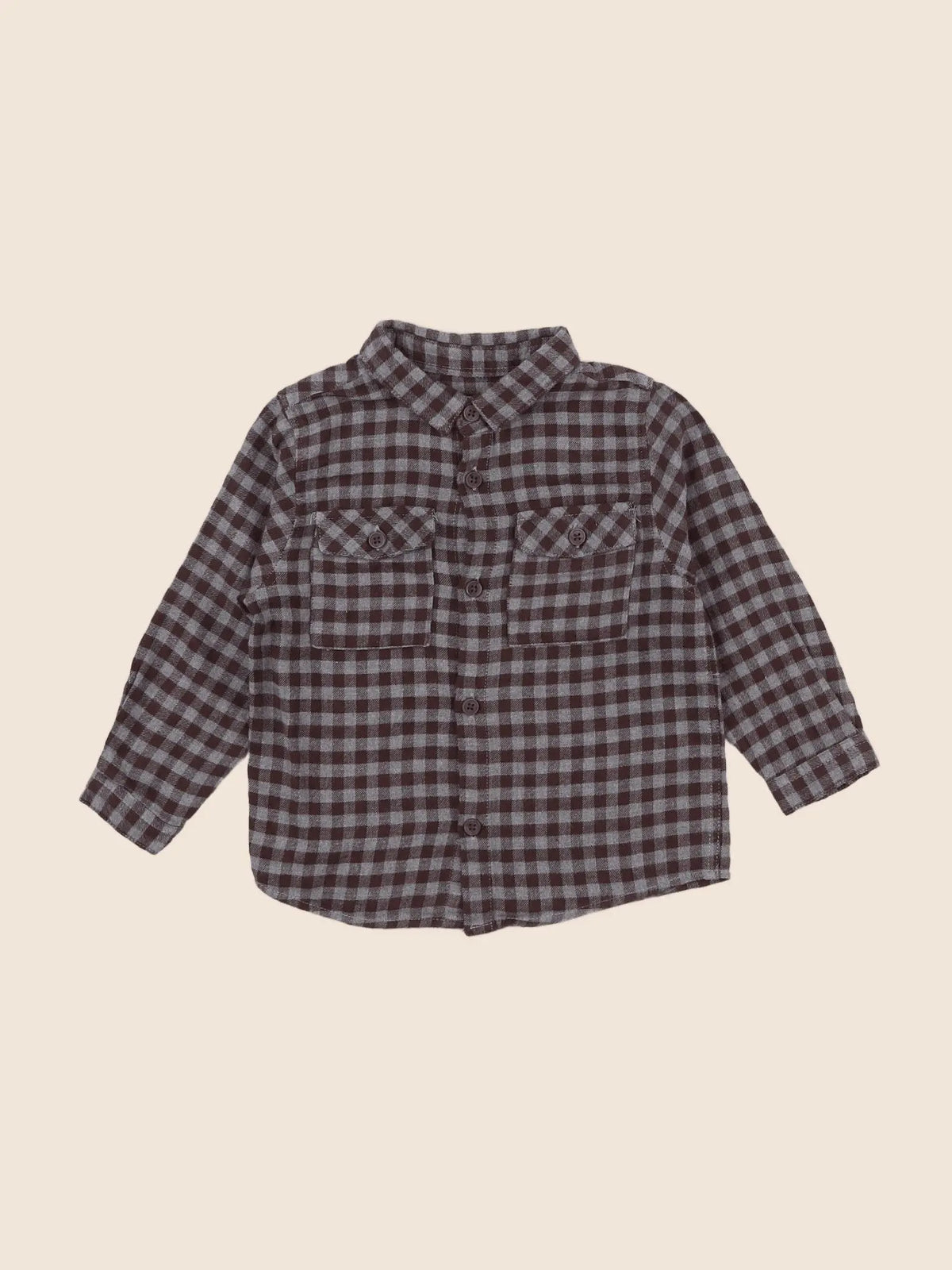 Zara - chemise rouge, gris - 12/18 mois
