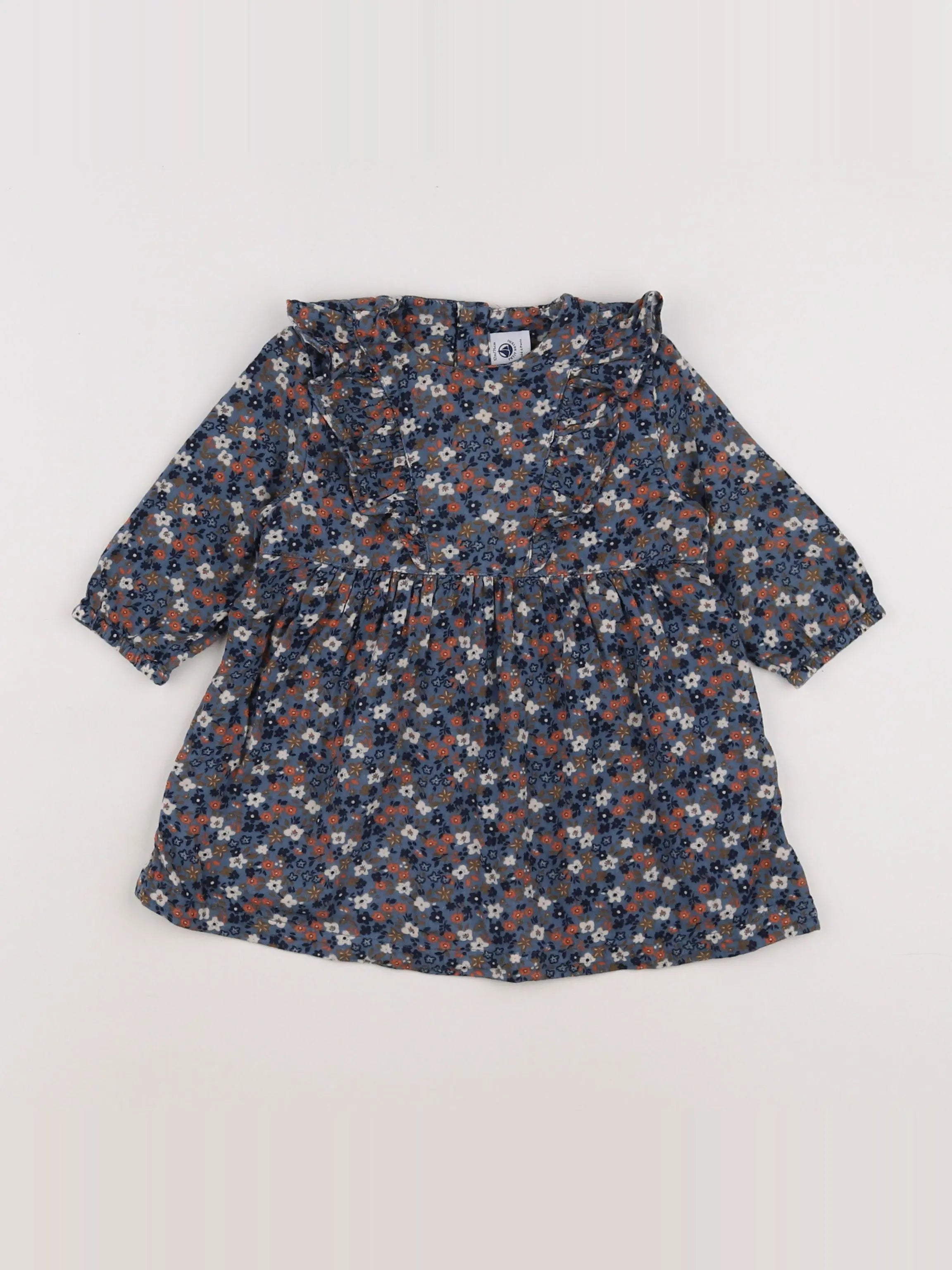 Petit Bateau - robe bleu - 12 mois