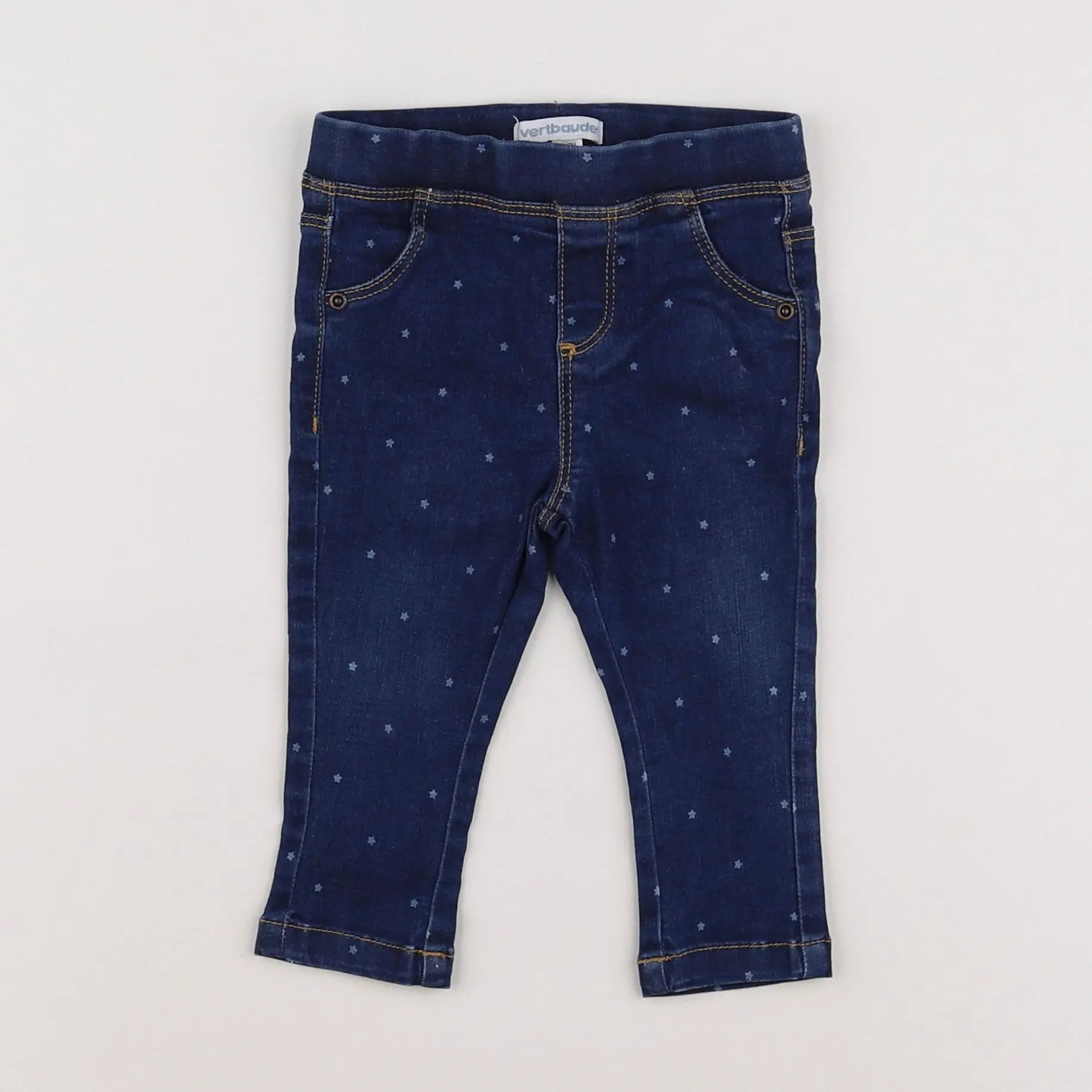 Vertbaudet - jegging bleu - 9 mois