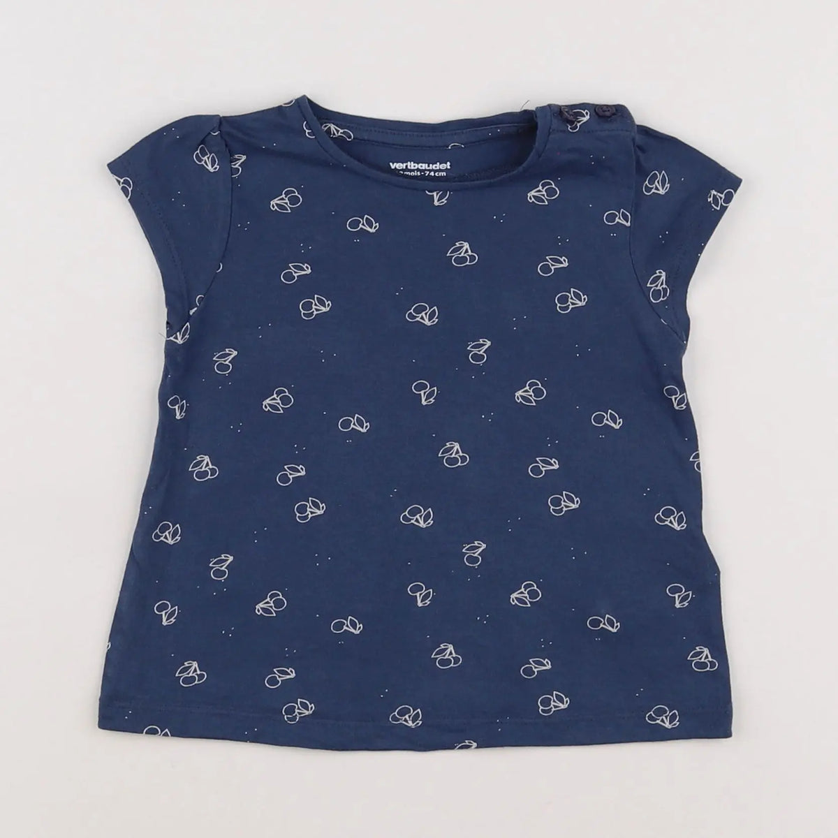 Vertbaudet - tee-shirt bleu - 12 mois
