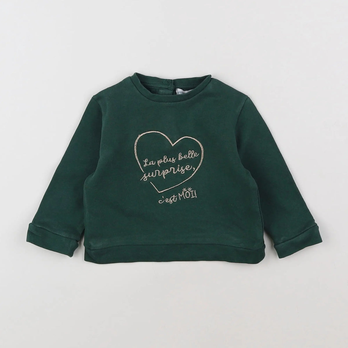 Vertbaudet - sweat vert - 6 mois