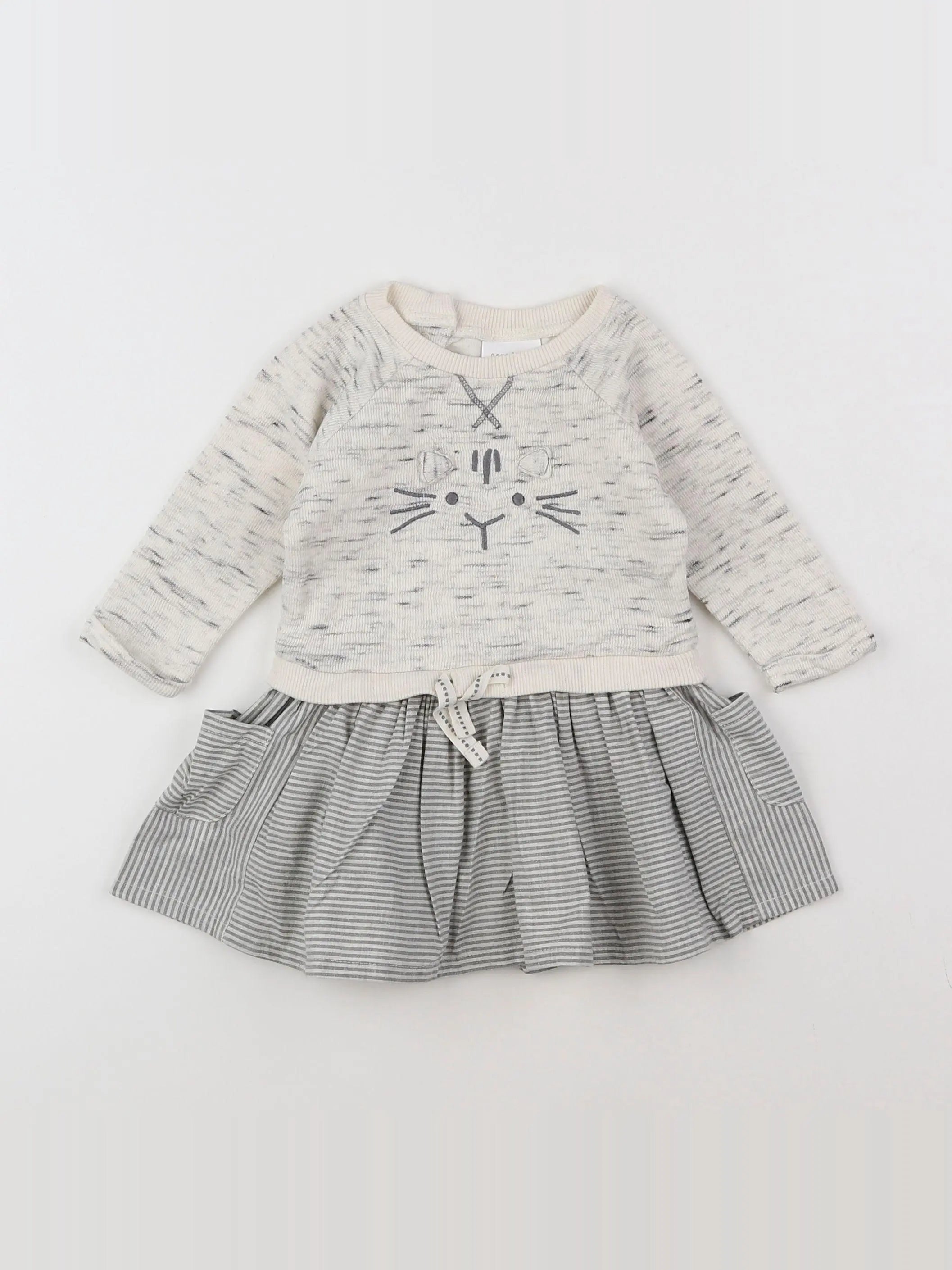 Next - robe gris - 3 mois