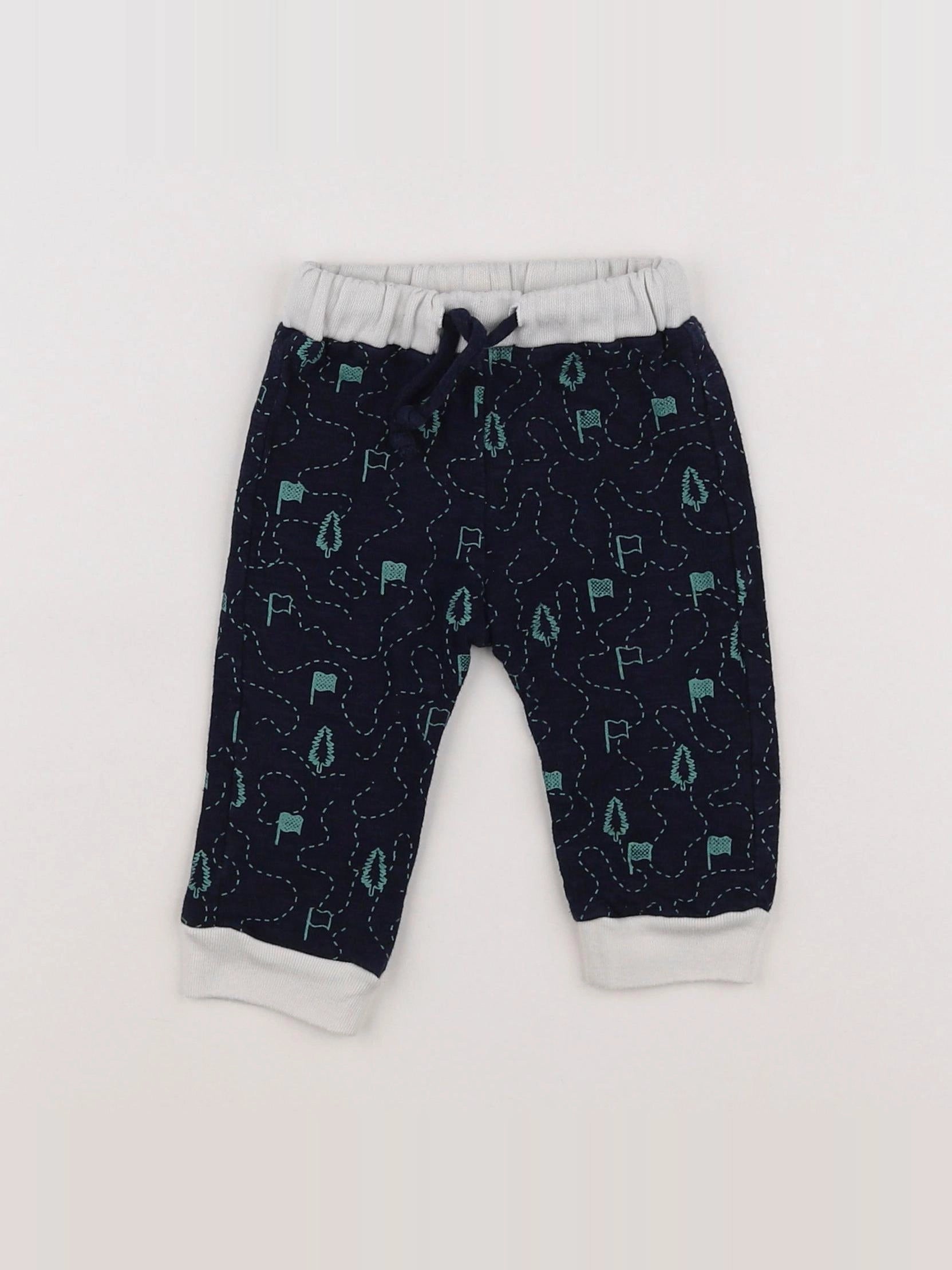 Blune - jogging bleu, gris - 6 mois