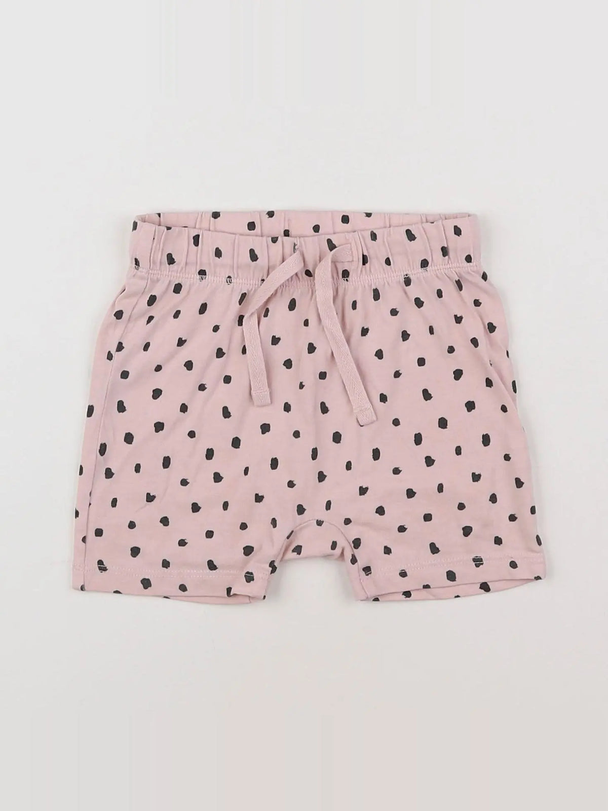 H&M - short rose, noir - 6/9 mois