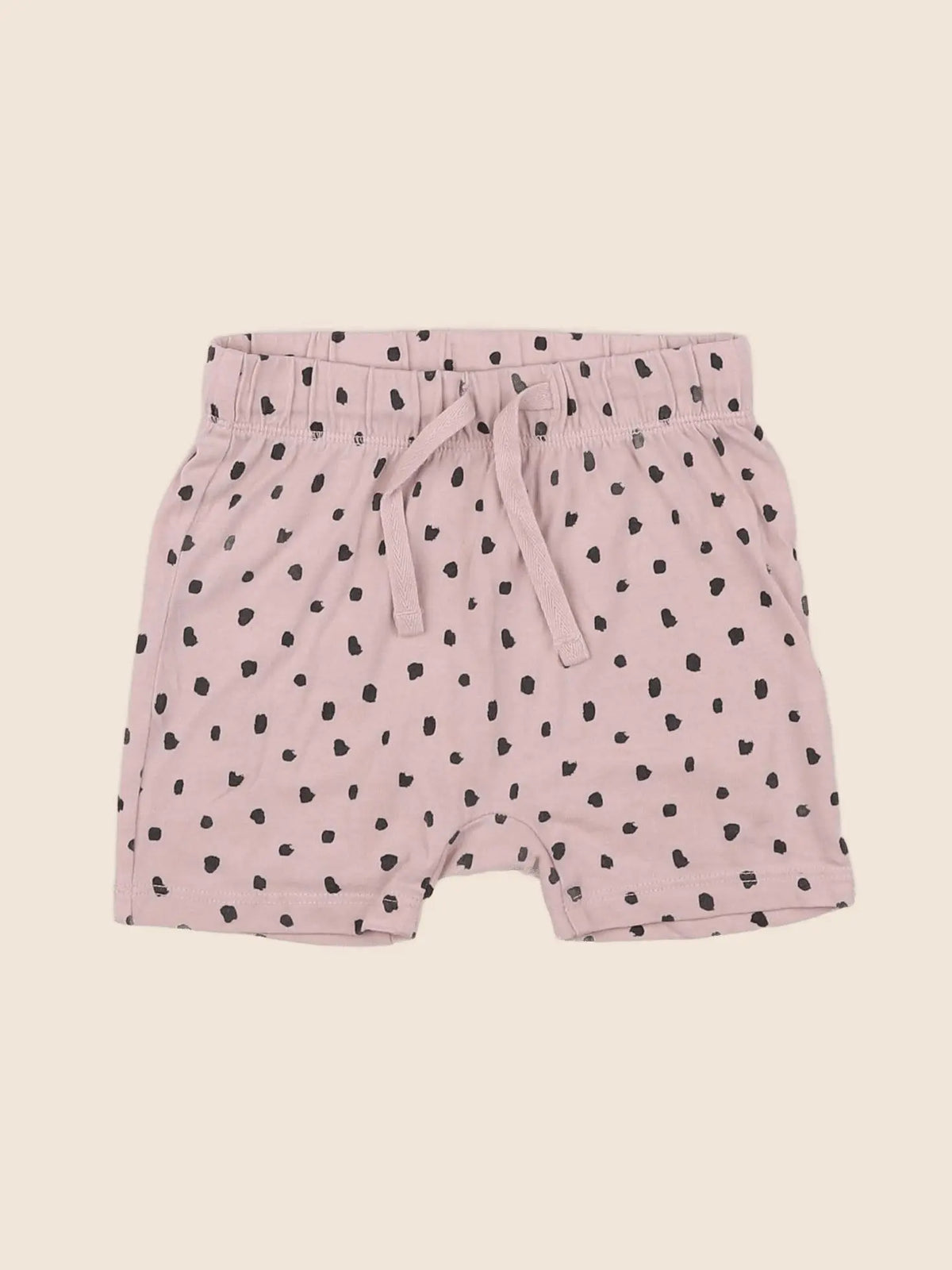 H&M - short rose, noir - 6/9 mois