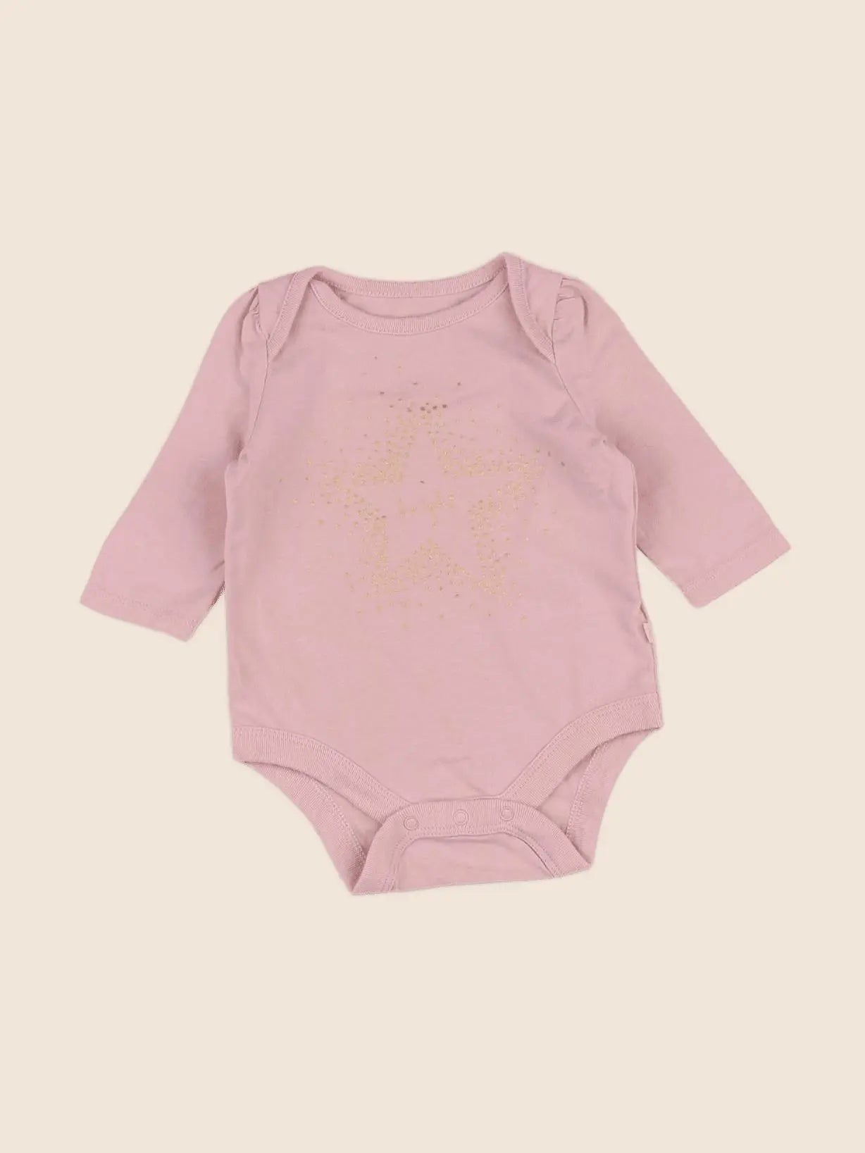GAP - body gris, rose - 0/3 mois