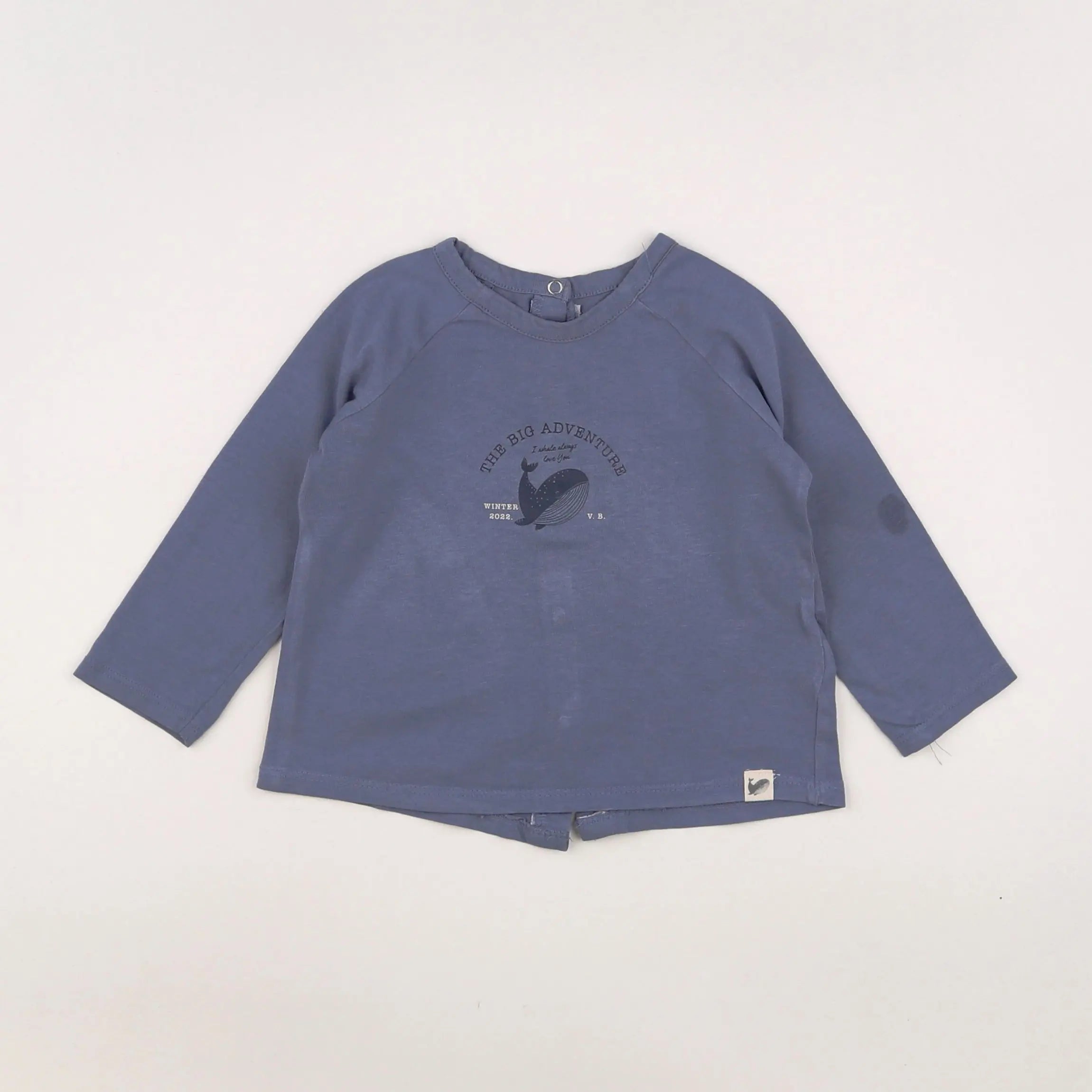 Vertbaudet - tee-shirt bleu - 12 mois