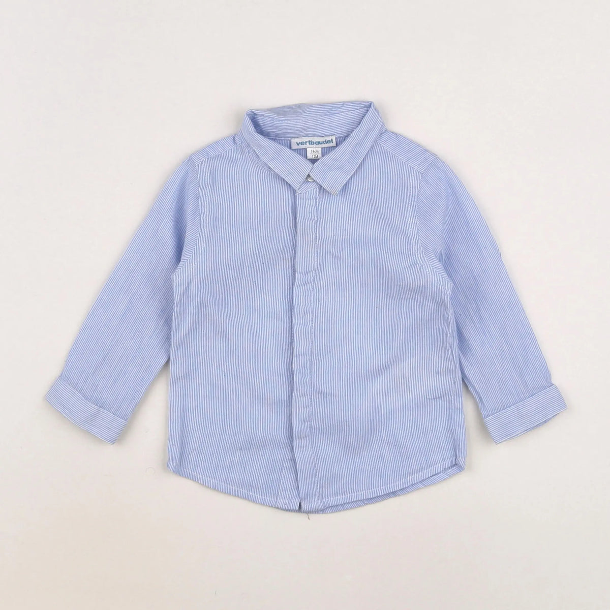 Vertbaudet - chemise bleu - 12 mois