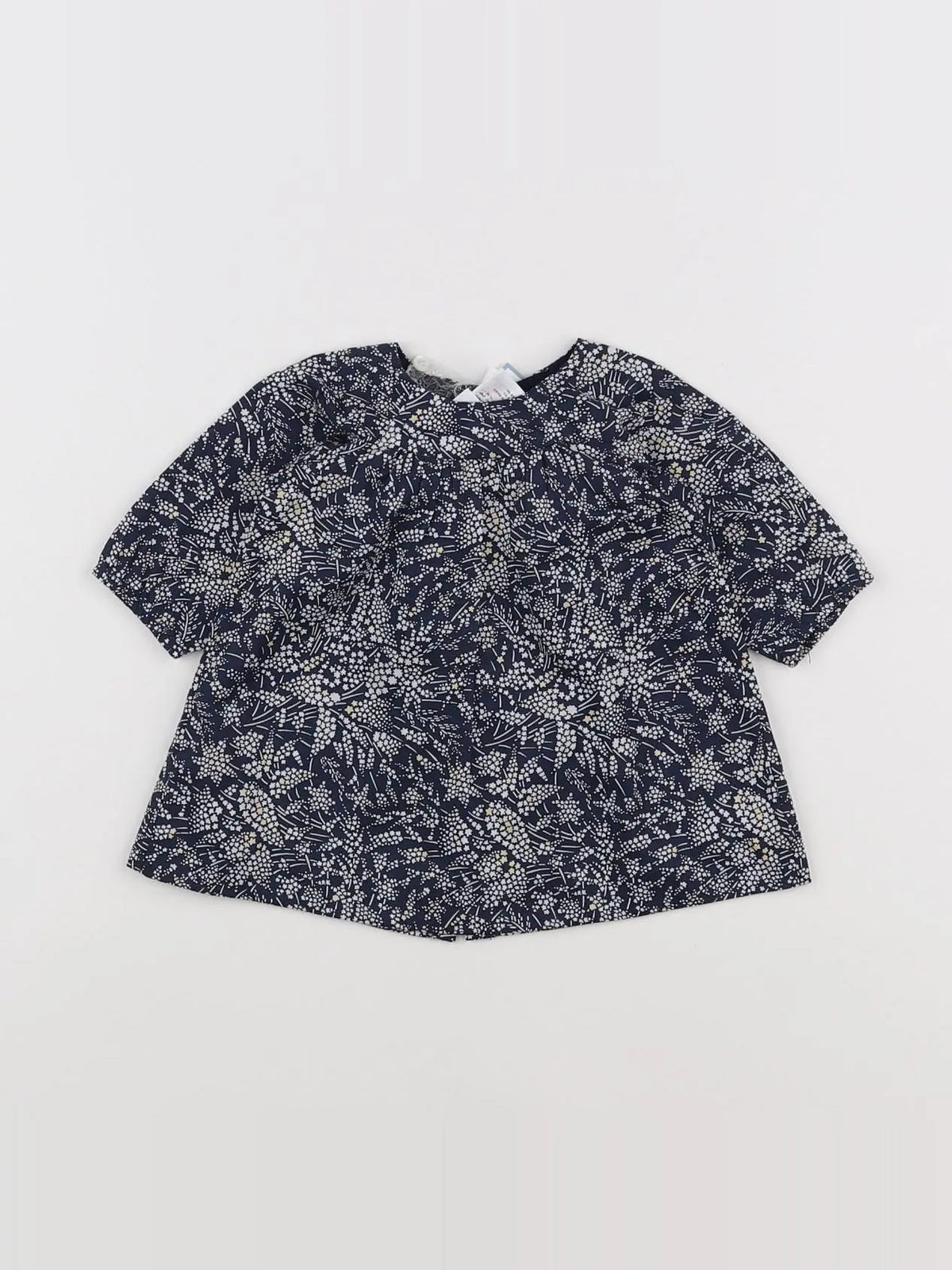 Jacadi - robe blanc, bleu (état neuf) - 1 mois