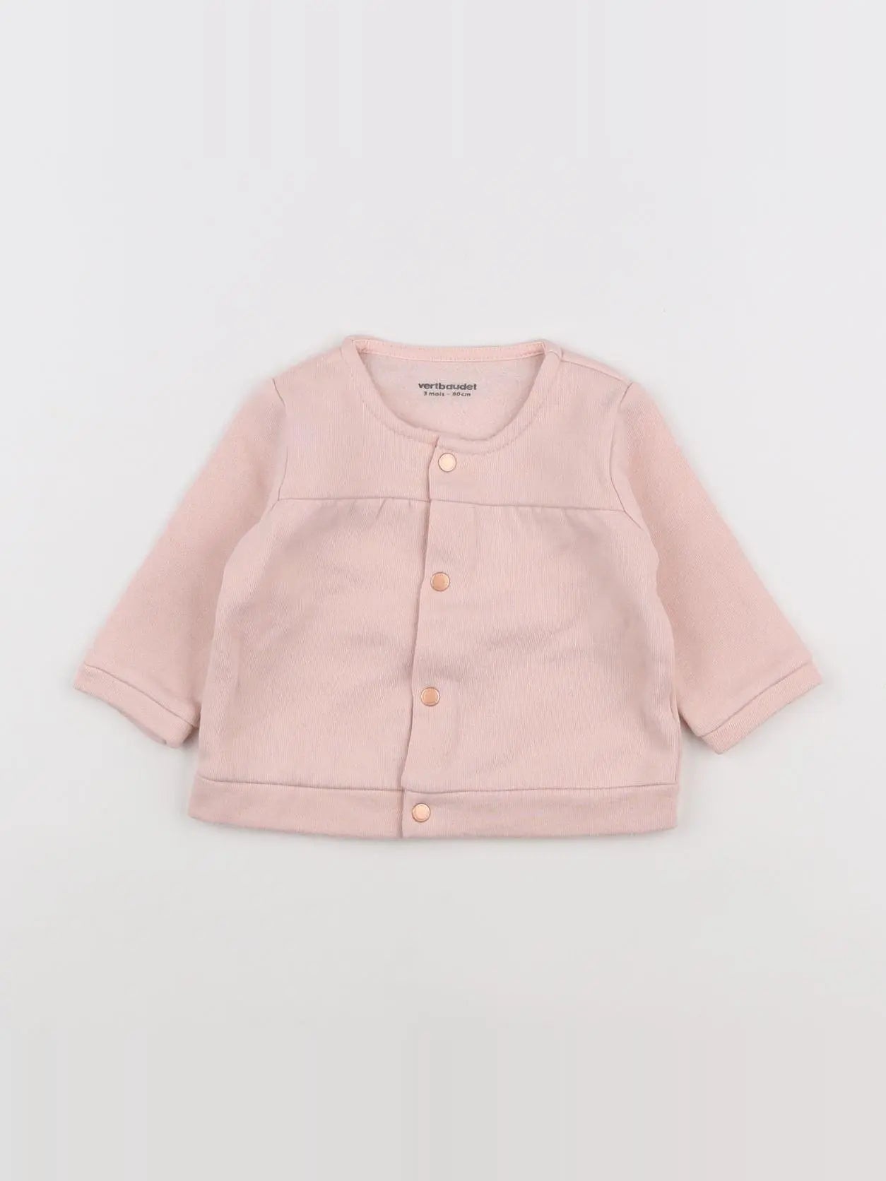 Vertbaudet - sweat rose - 3 mois