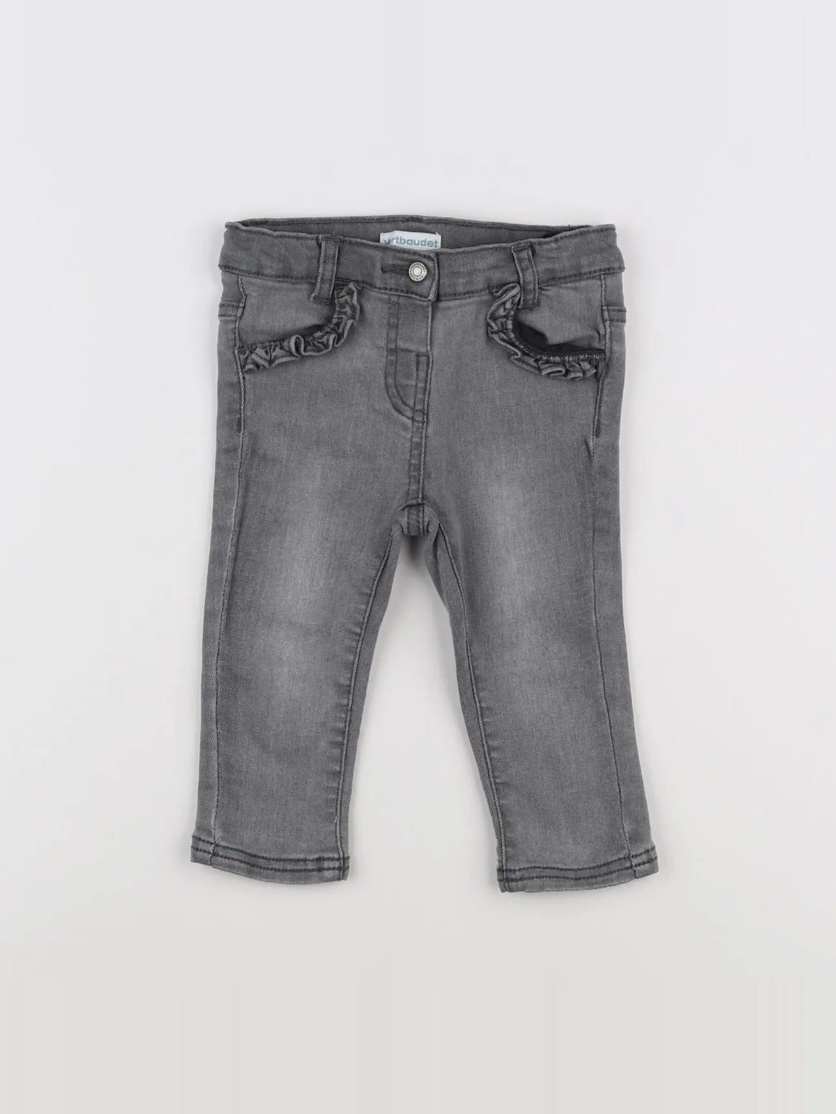 Vertbaudet - jegging gris - 9/12 mois