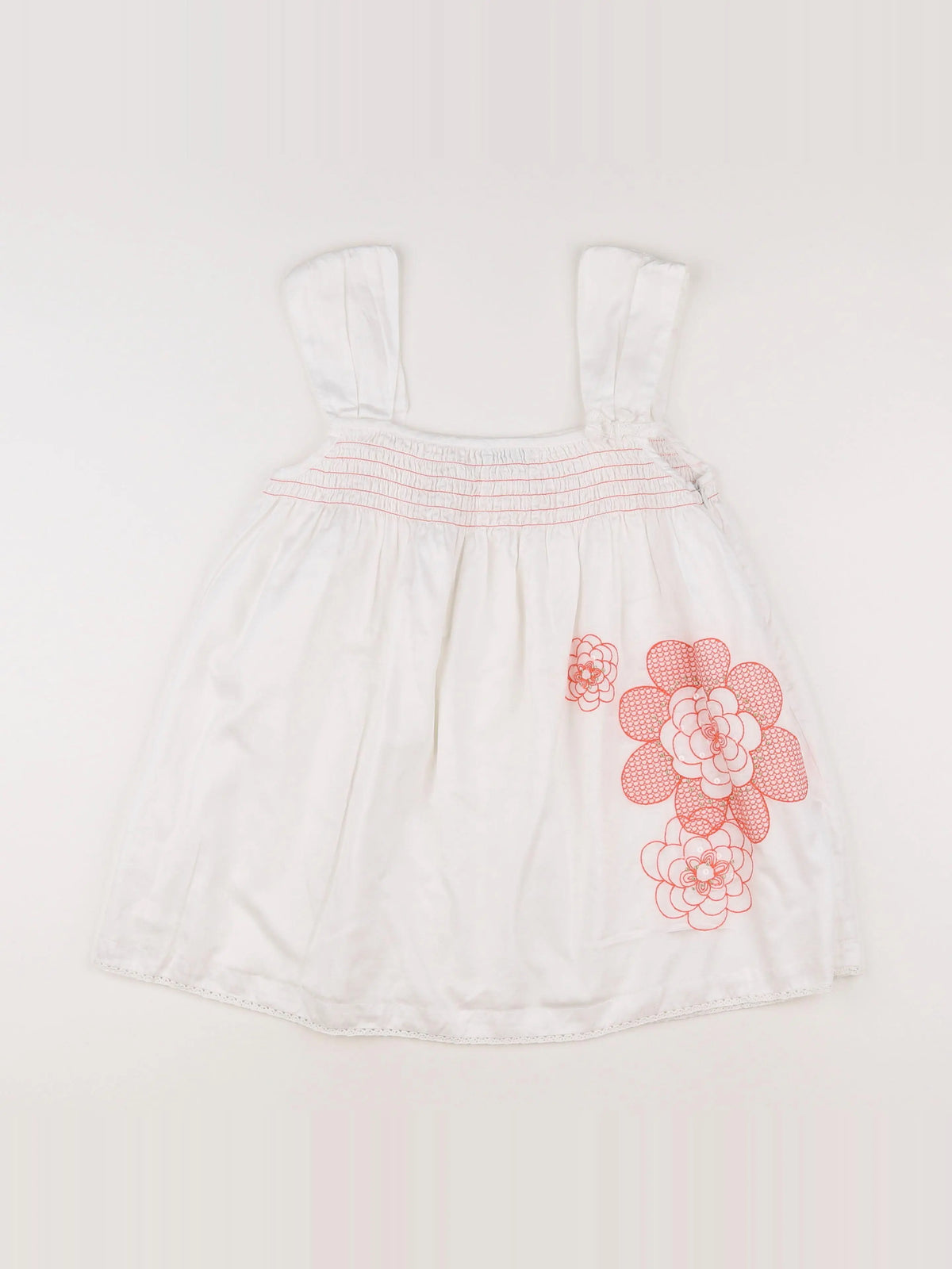 Vertbaudet - blouse blanc, orange - 12 ans