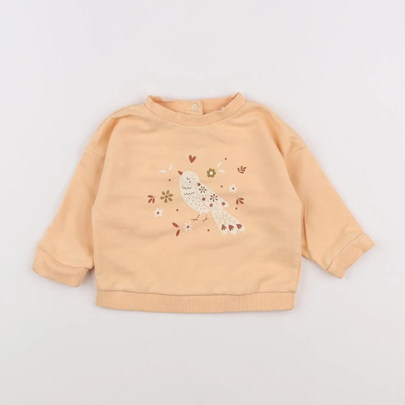 Vertbaudet - sweat orange - 6 mois