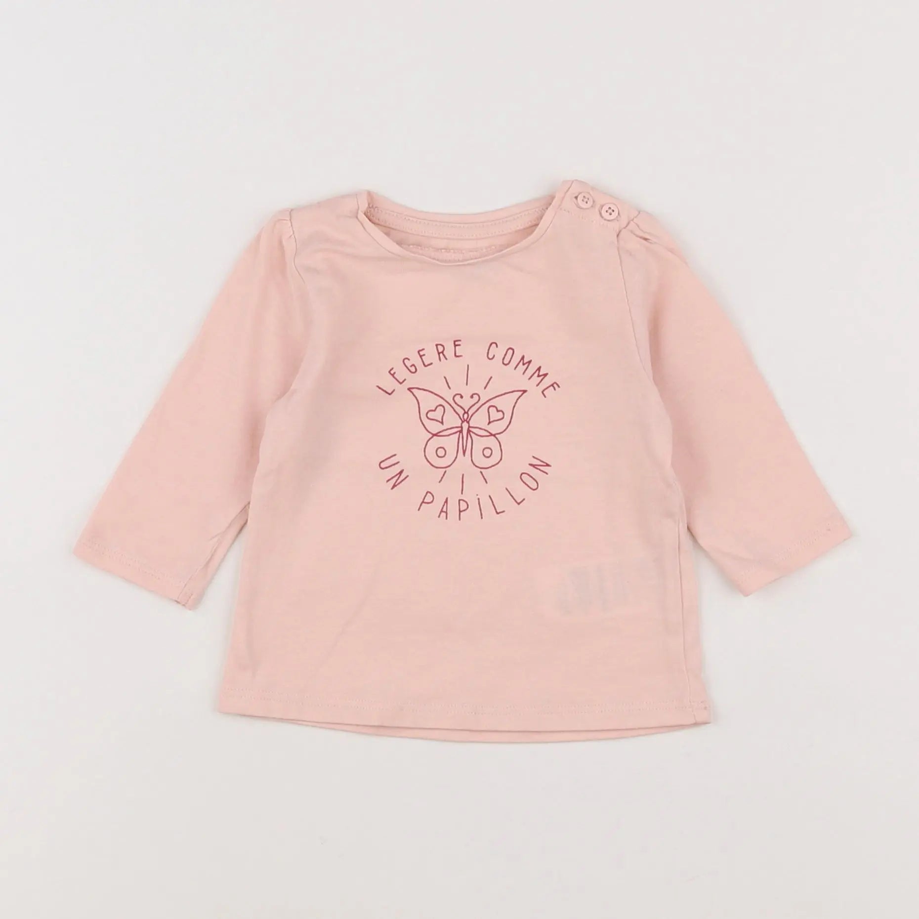 Vertbaudet - tee-shirt rose - 3 mois