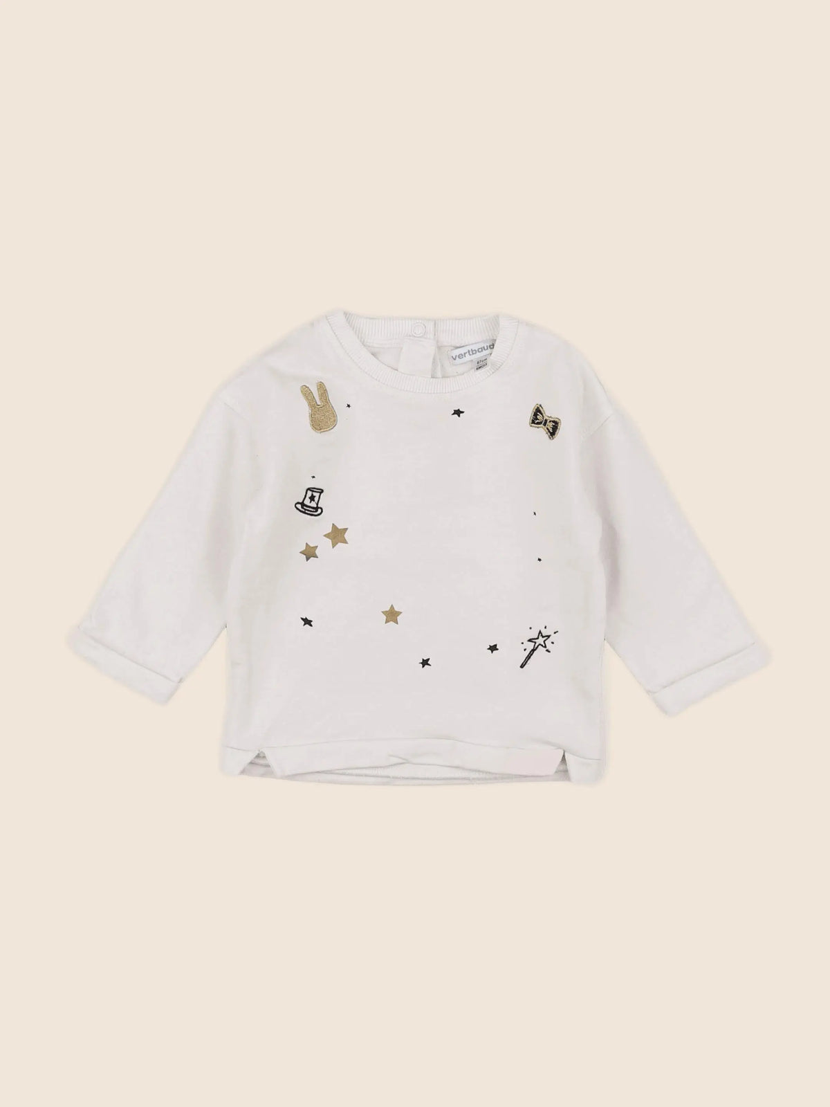 Vertbaudet - sweat beige - 6 mois
