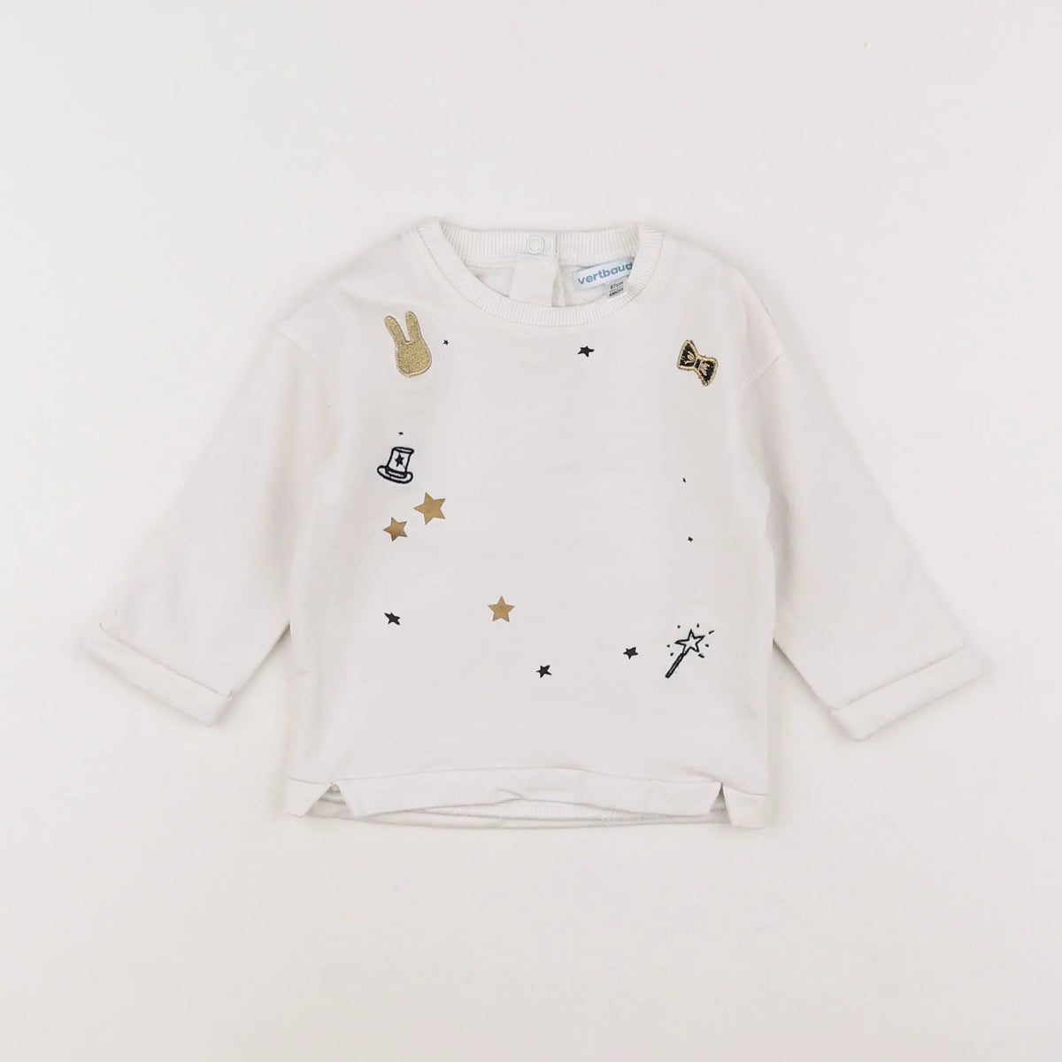 Vertbaudet - sweat beige - 6 mois