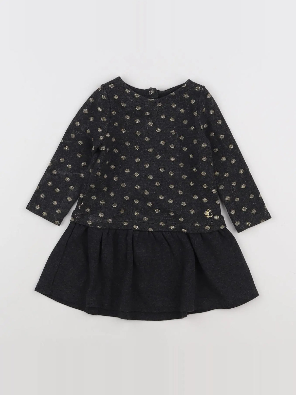 Petit Bateau - robe gris, or - 12 mois