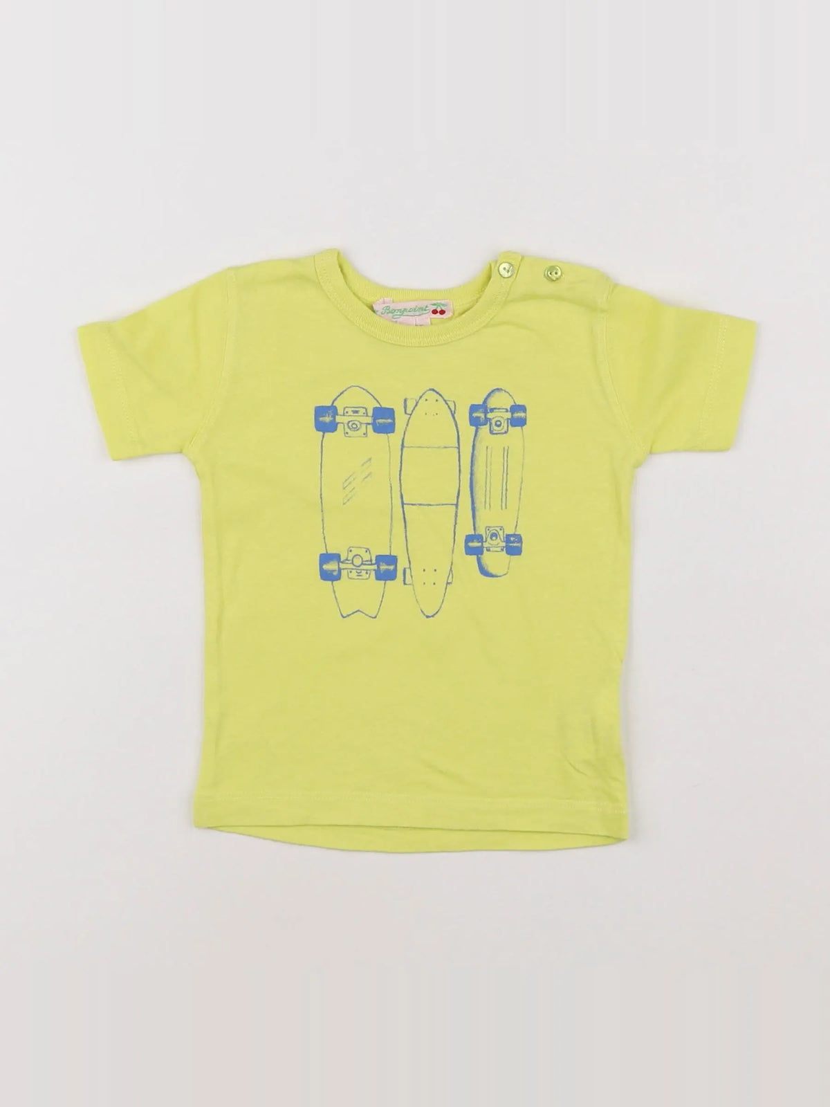 Bonpoint - tee-shirt jaune, bleu - 6 mois