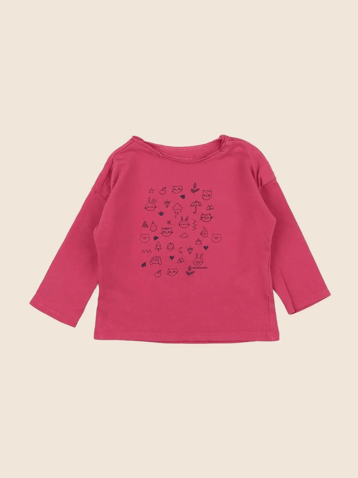 Vertbaudet - tee-shirt rose - 9 mois