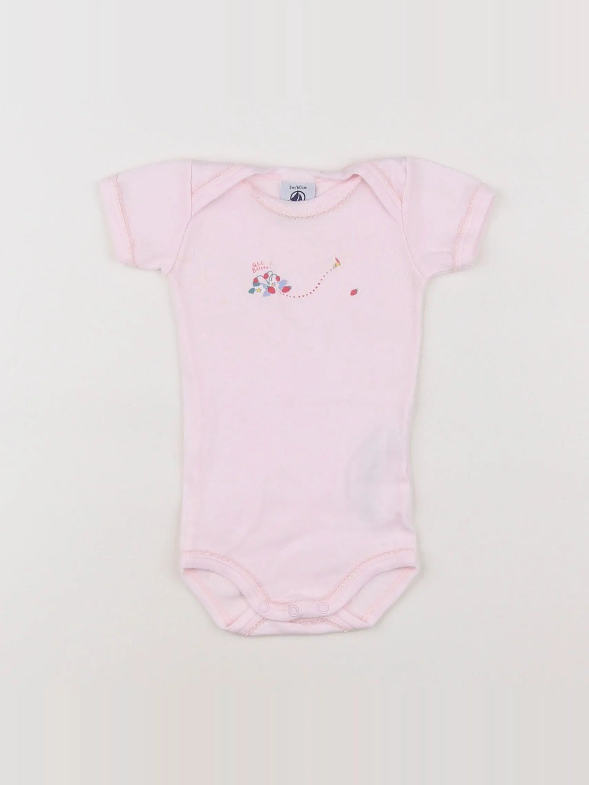 Petit Bateau - body rose - 3 mois