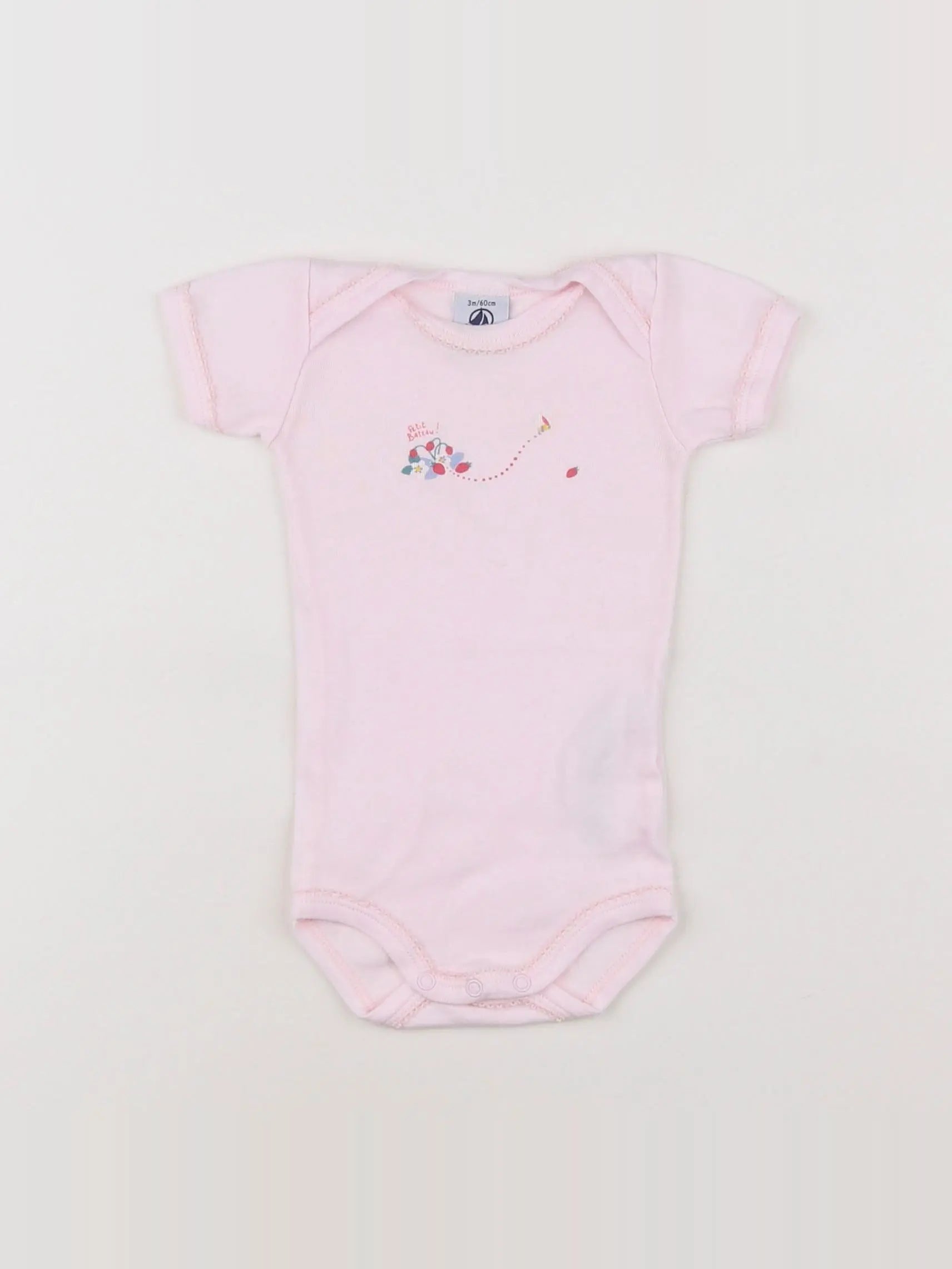 Petit Bateau - body rose - 3 mois