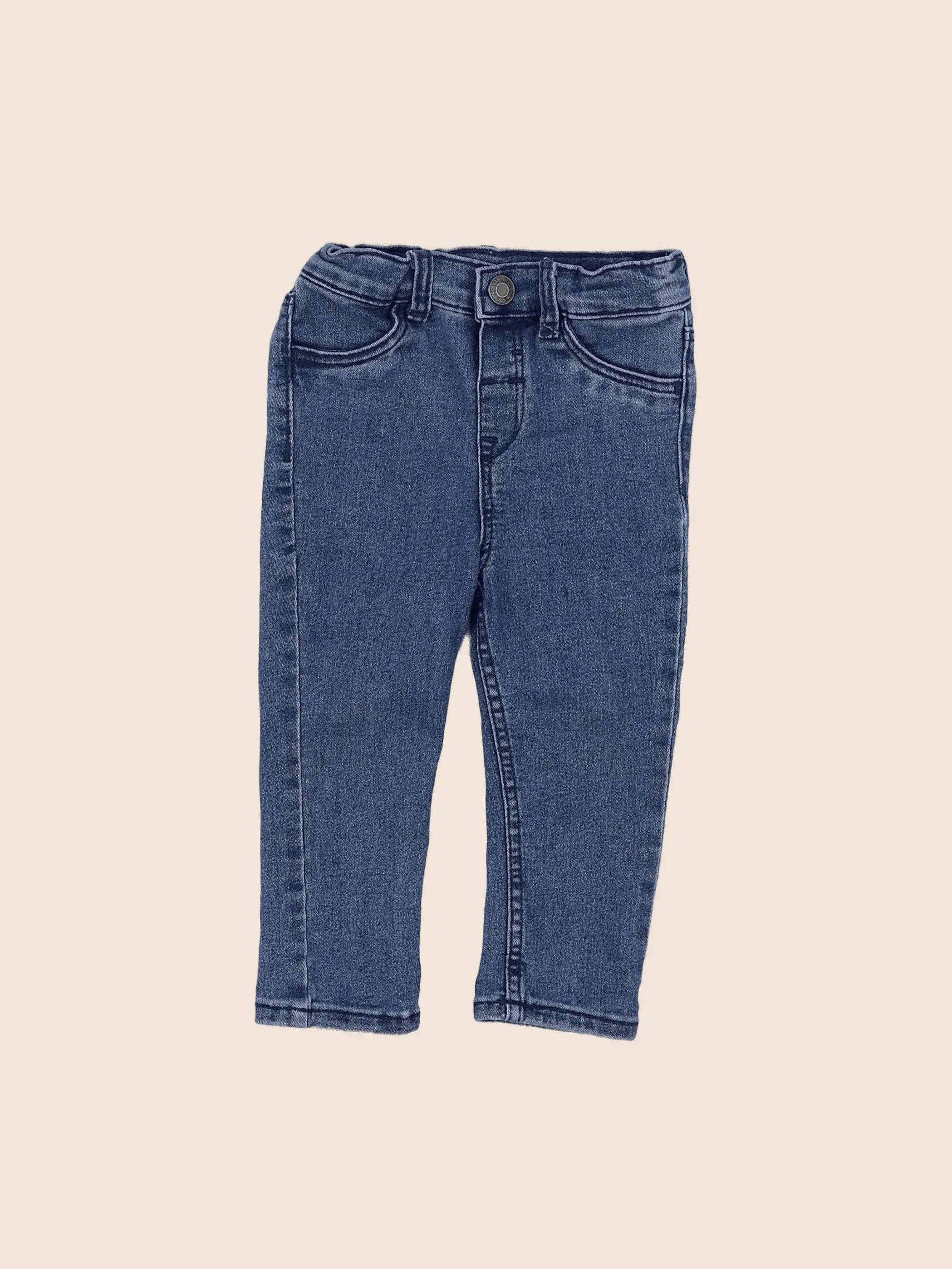 H&M - pantalon bleu - 9/12 mois