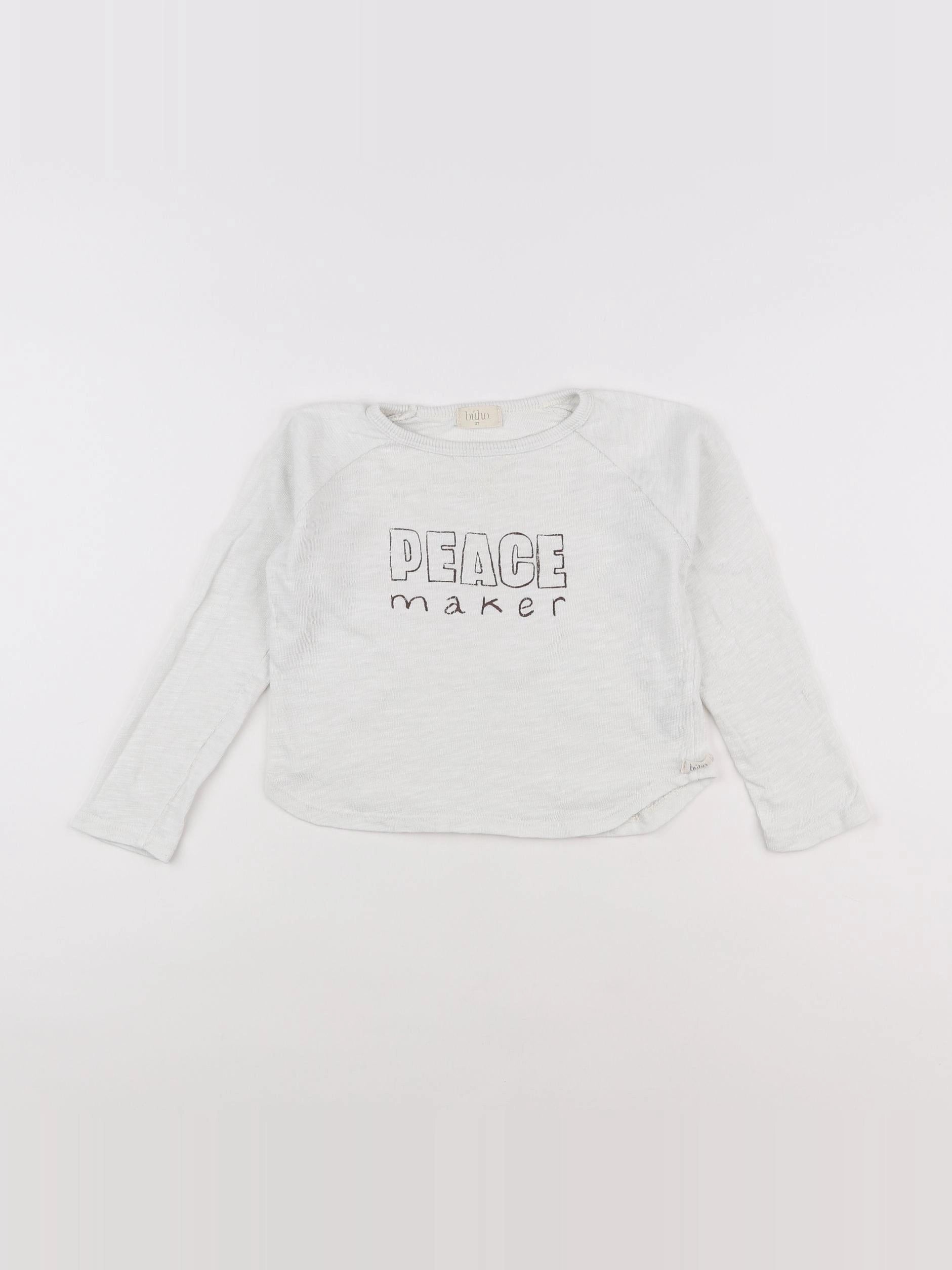 Buho - tee-shirt blanc, marron - 2 ans