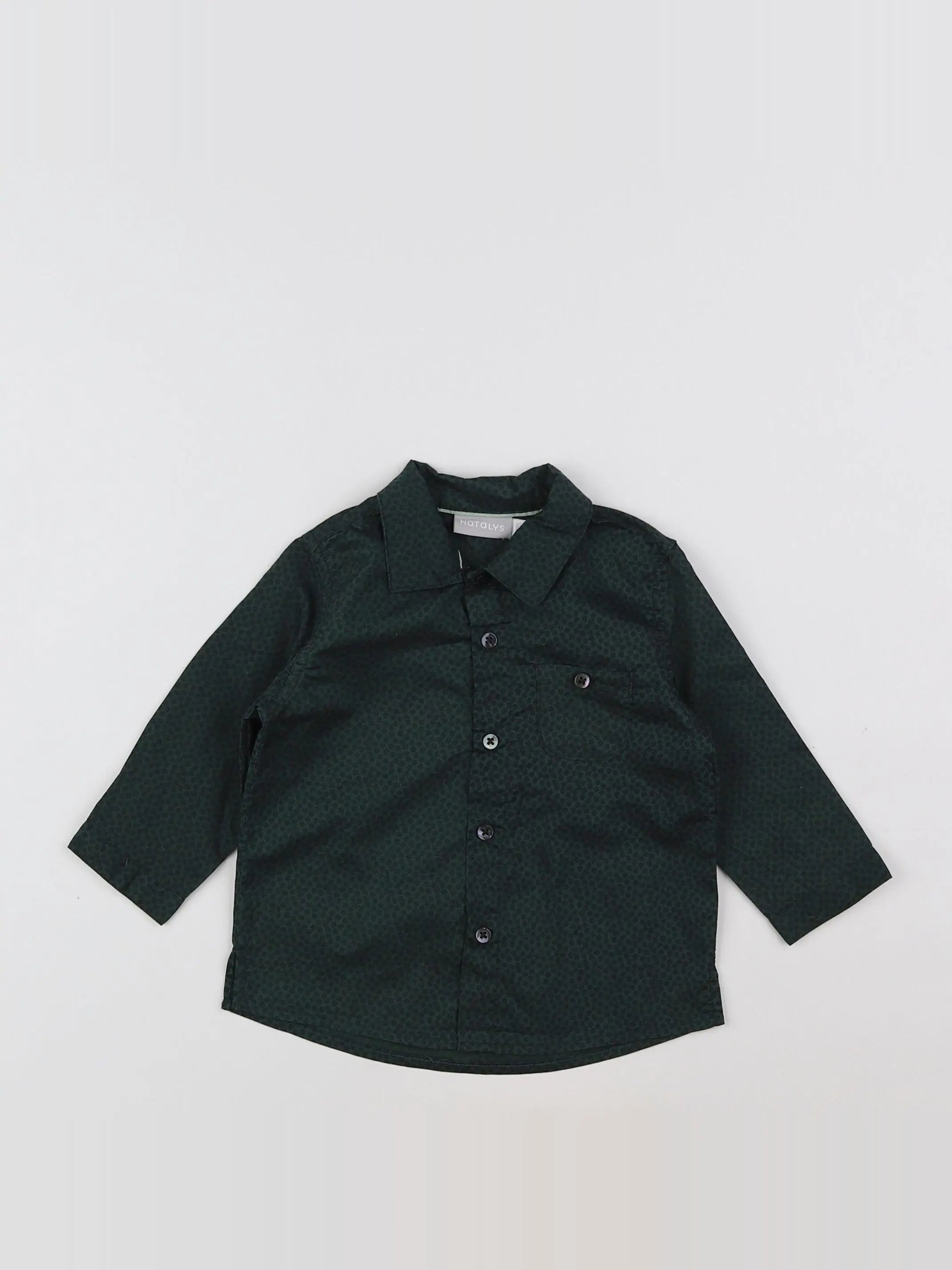 Natalys - chemise vert - 6 mois