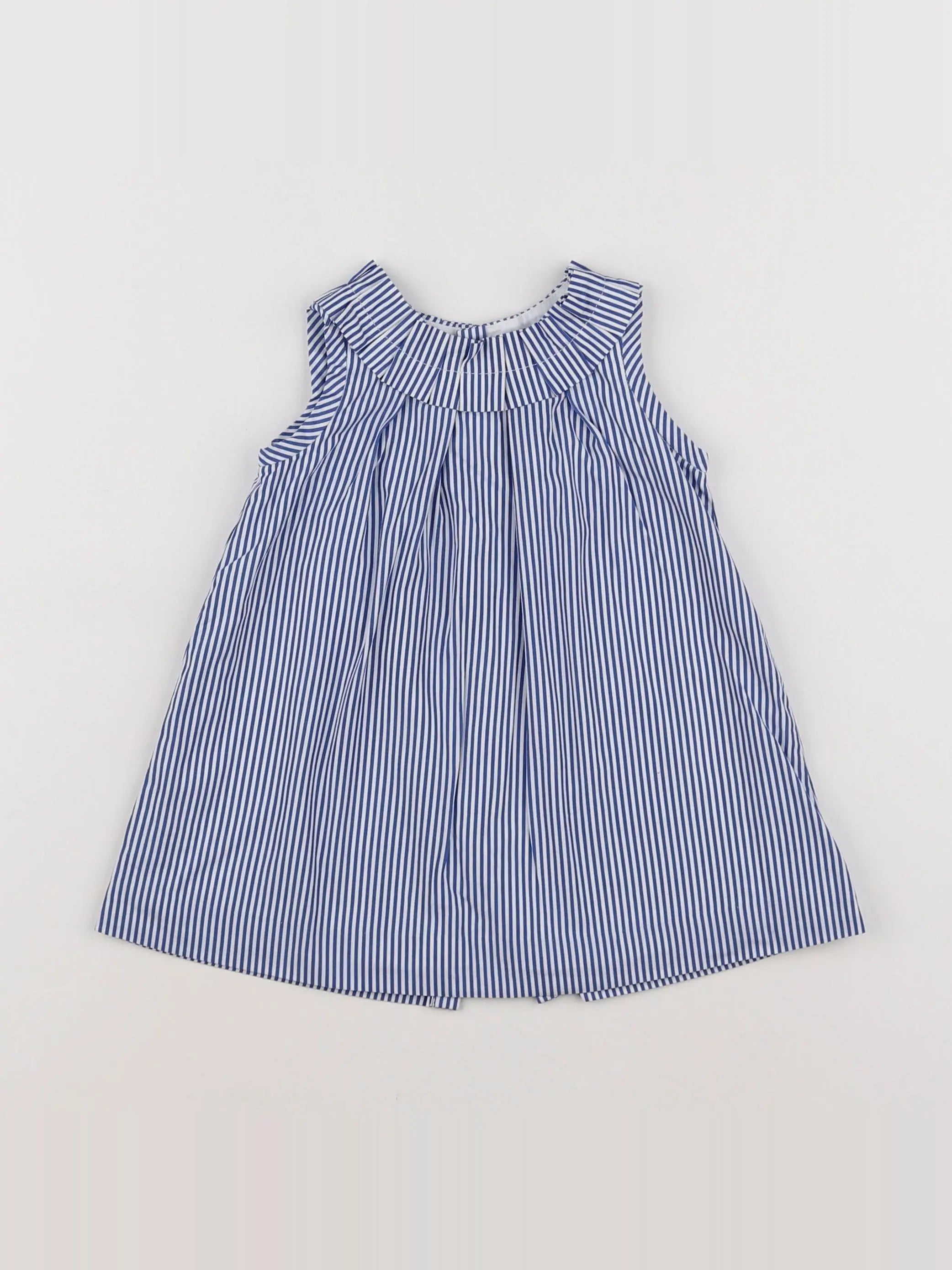 Jacadi - robe blanc, bleu - 12 mois