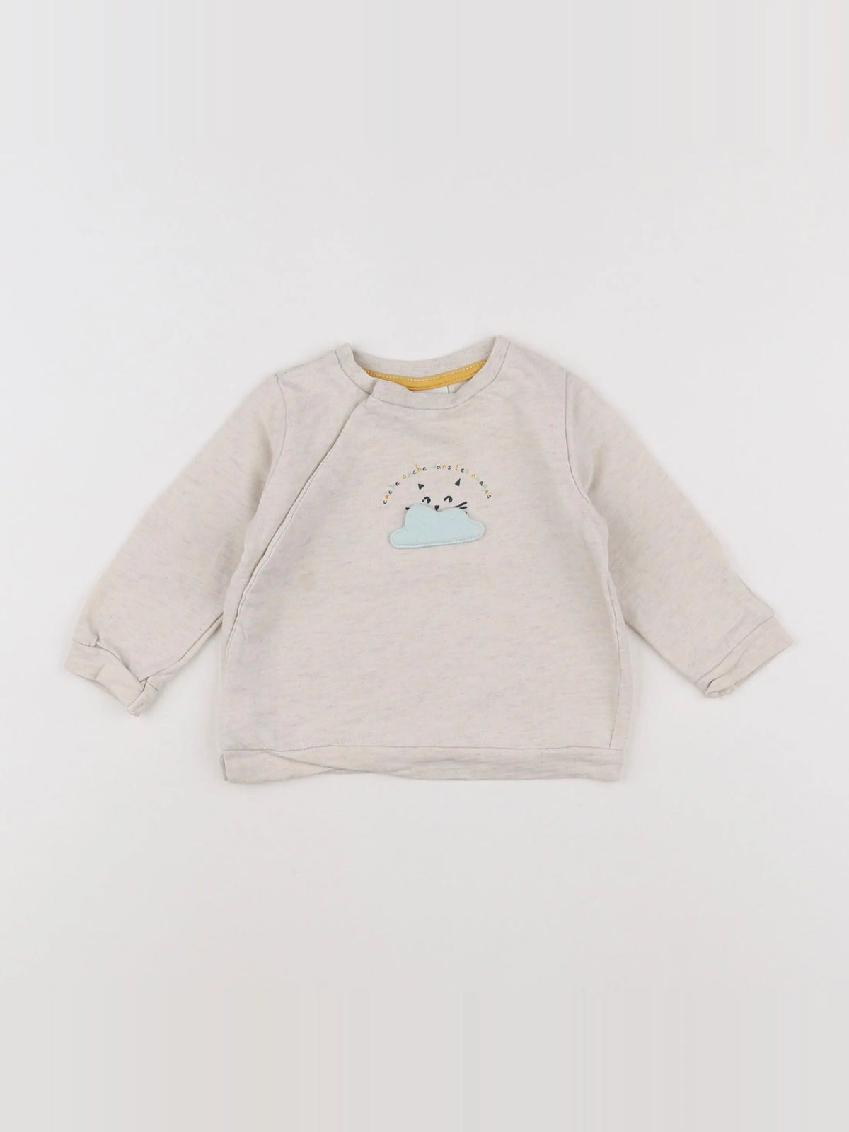 Tape à l'oeil - sweat beige, bleu - 6 mois