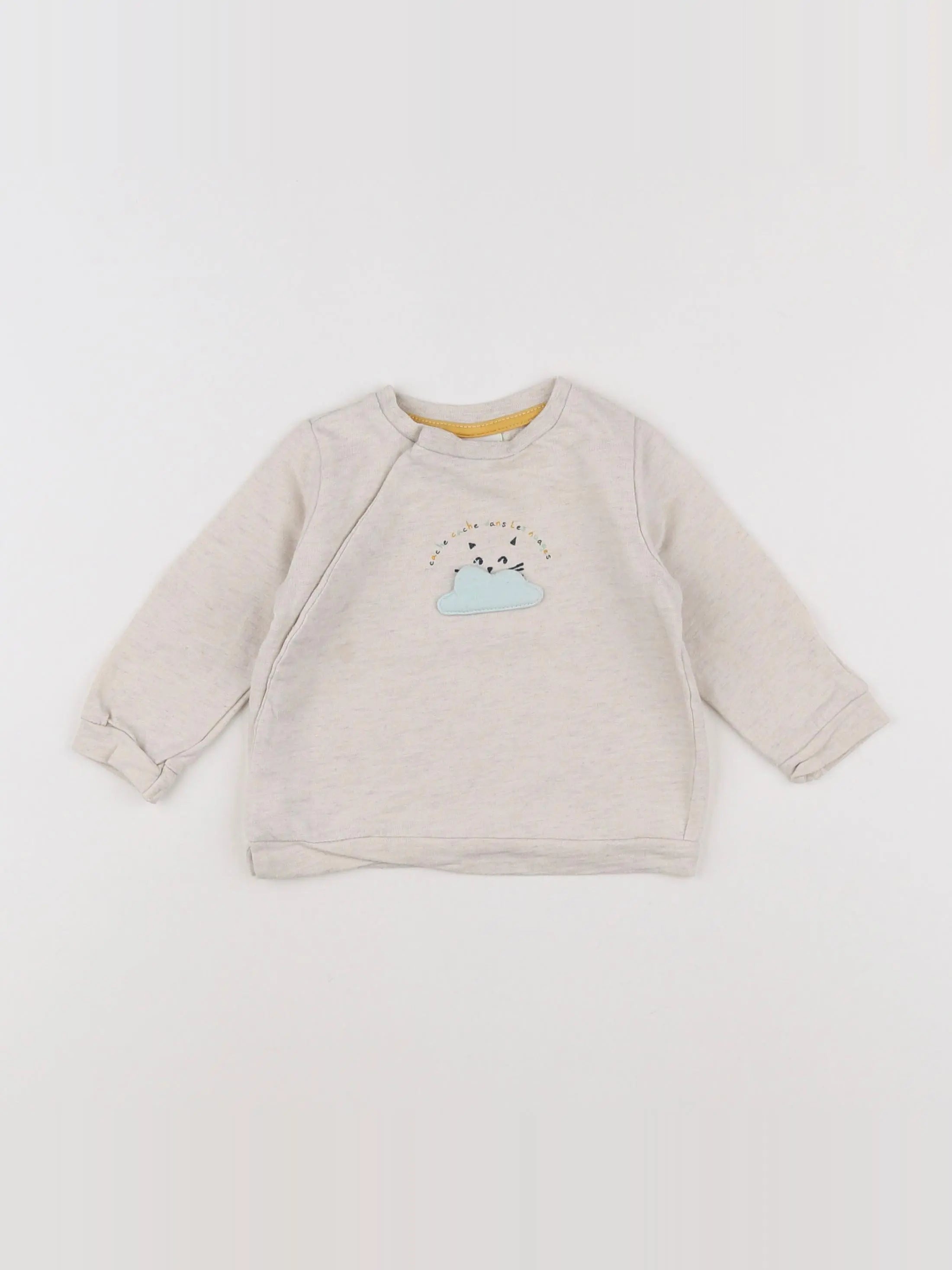 Tape à l'oeil - sweat beige, bleu - 6 mois