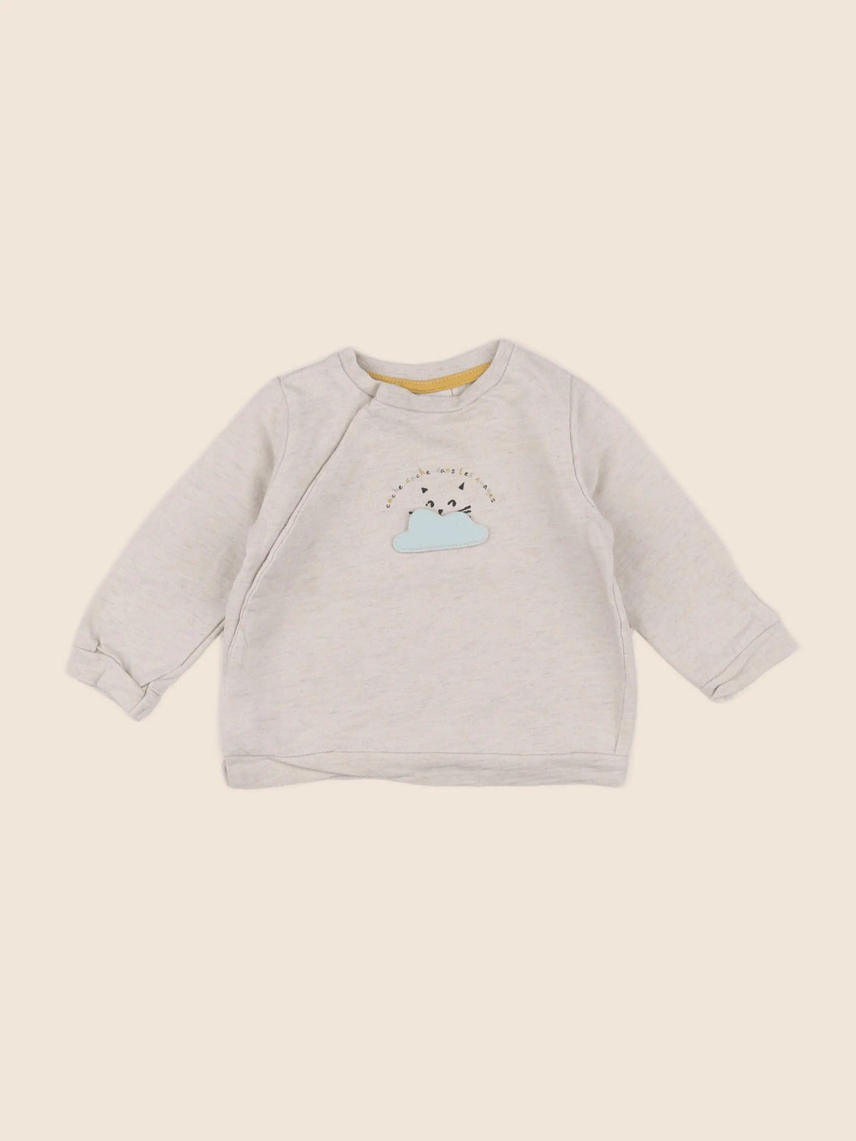 Tape à l'oeil - sweat beige, bleu - 6 mois