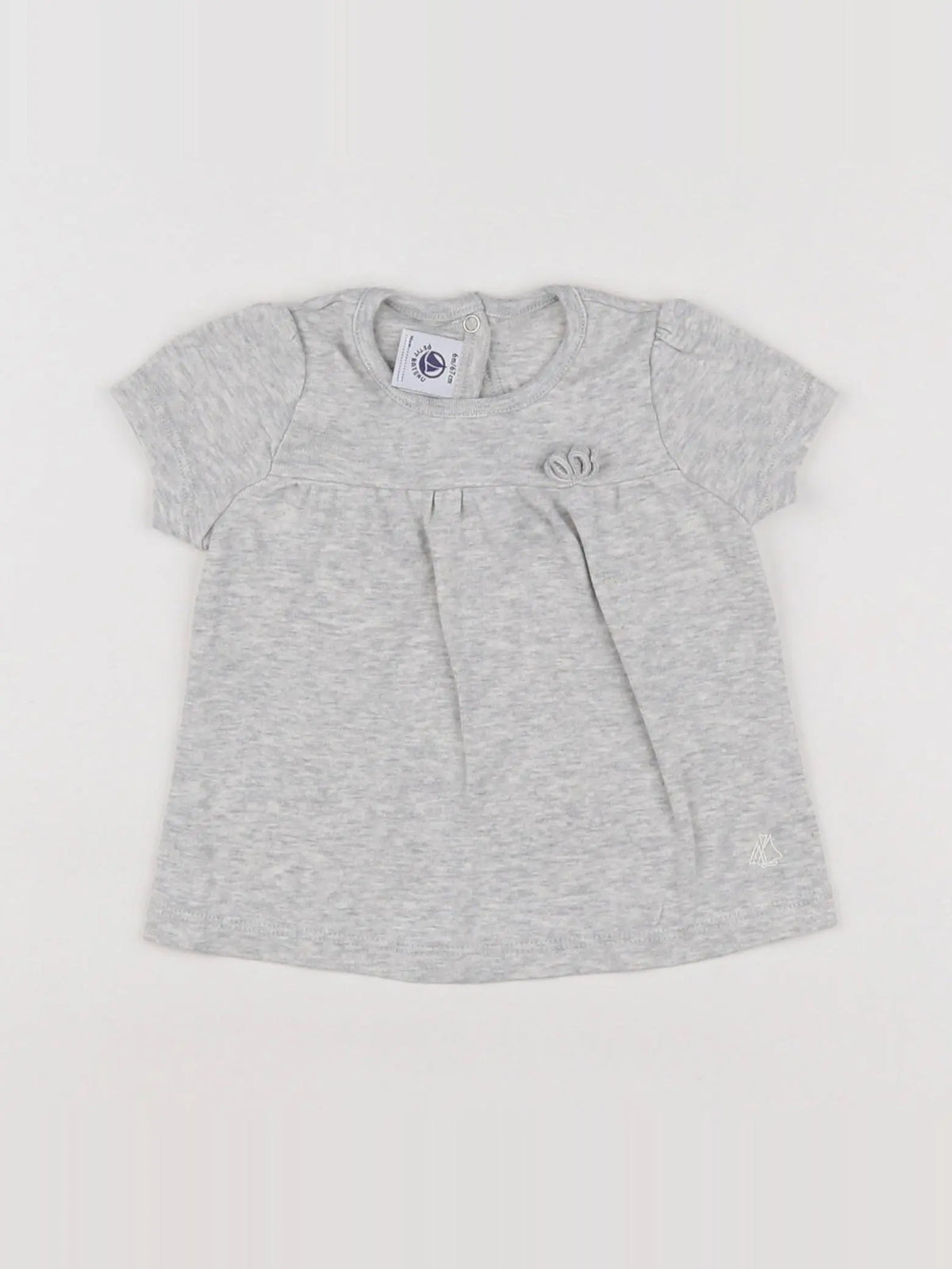 Petit Bateau - tee-shirt gris - 6 mois
