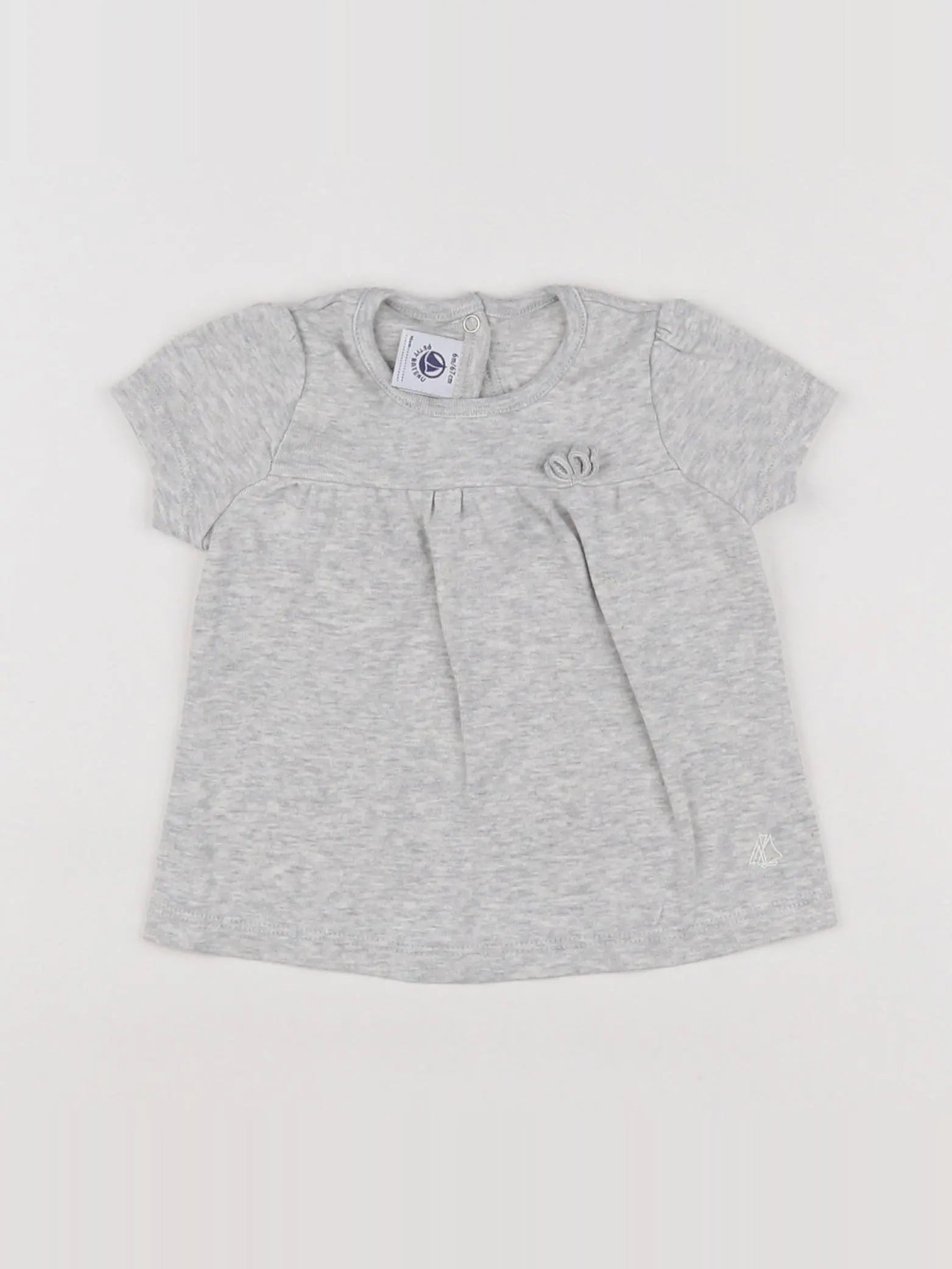 Petit Bateau - tee-shirt gris - 6 mois