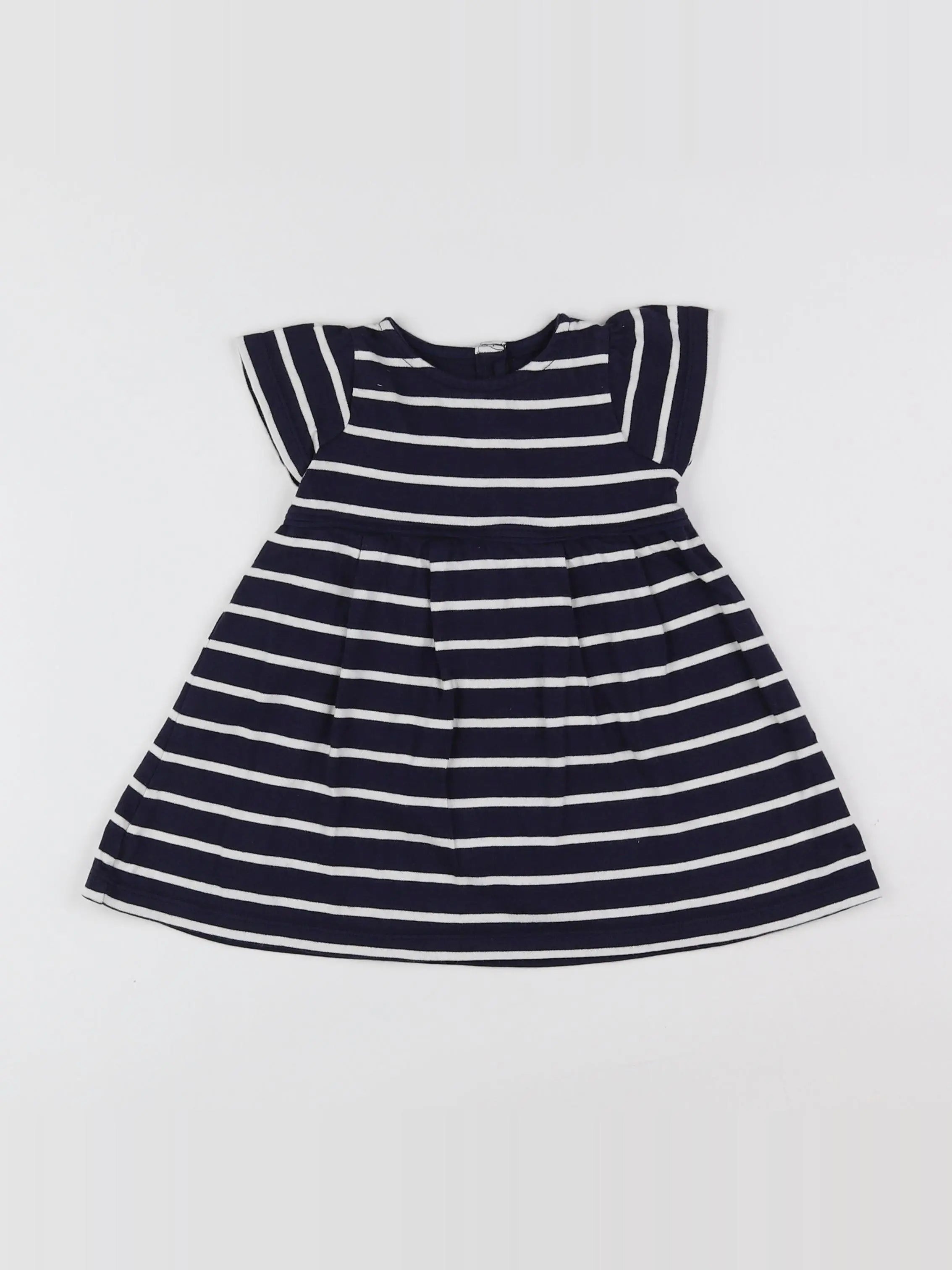 Boutchou - robe blanc, bleu - 6 mois