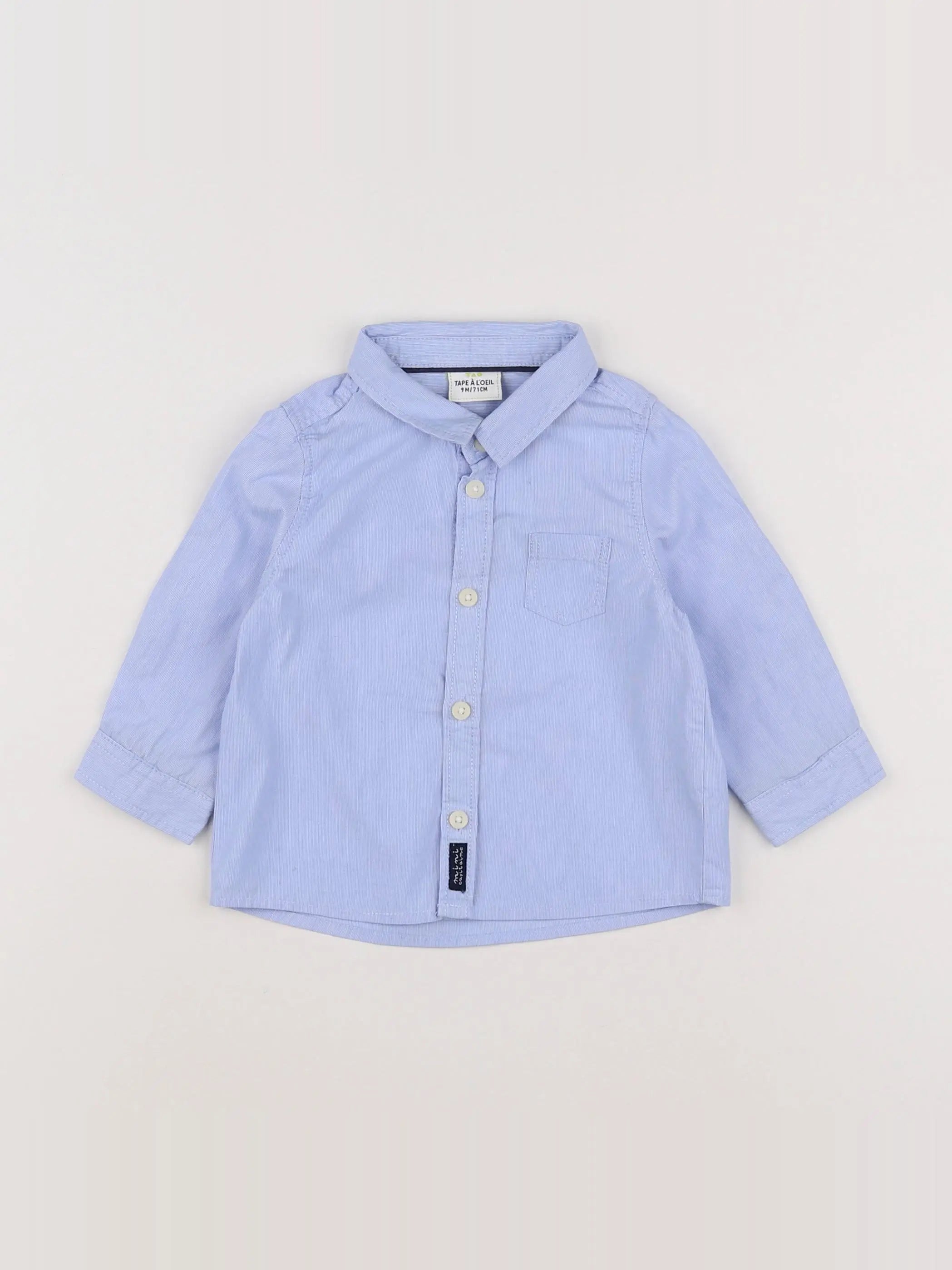 Tape à l'oeil - chemise bleu - 9 mois