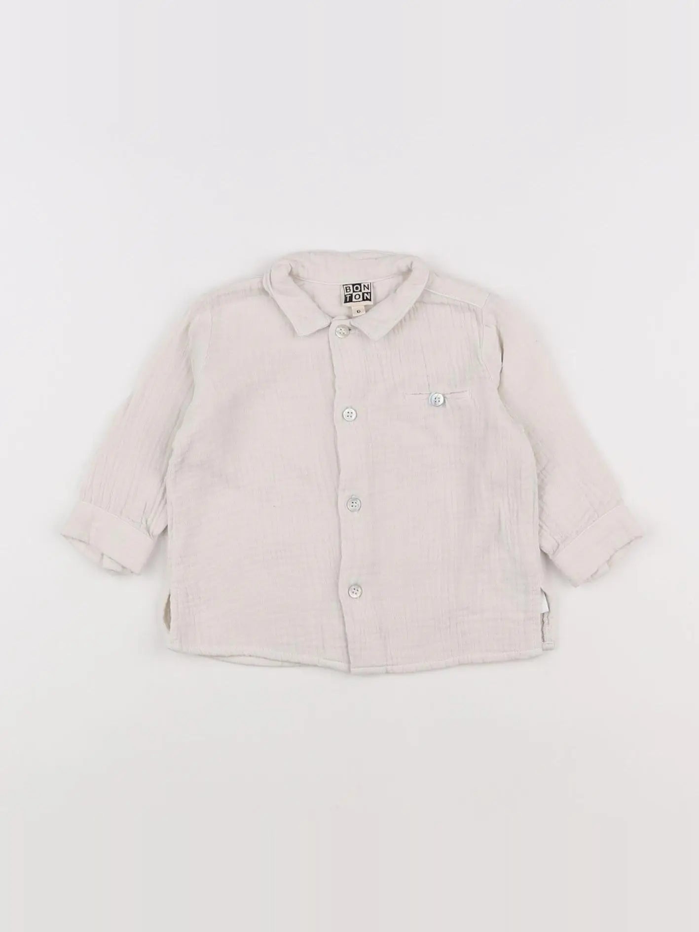 Bonton - chemise beige - 6 mois